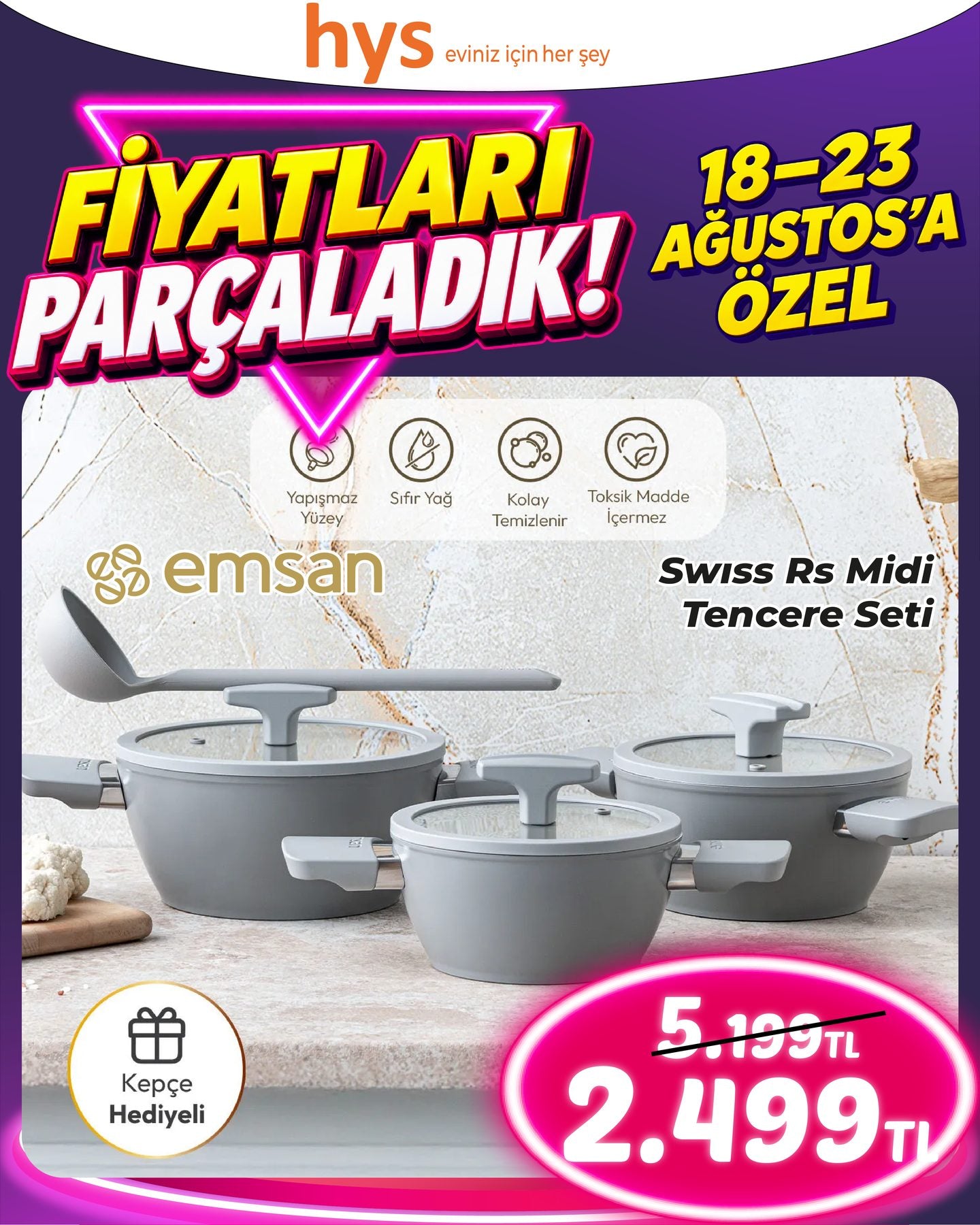 Emsan Swiss RS Midi Tencere Seti