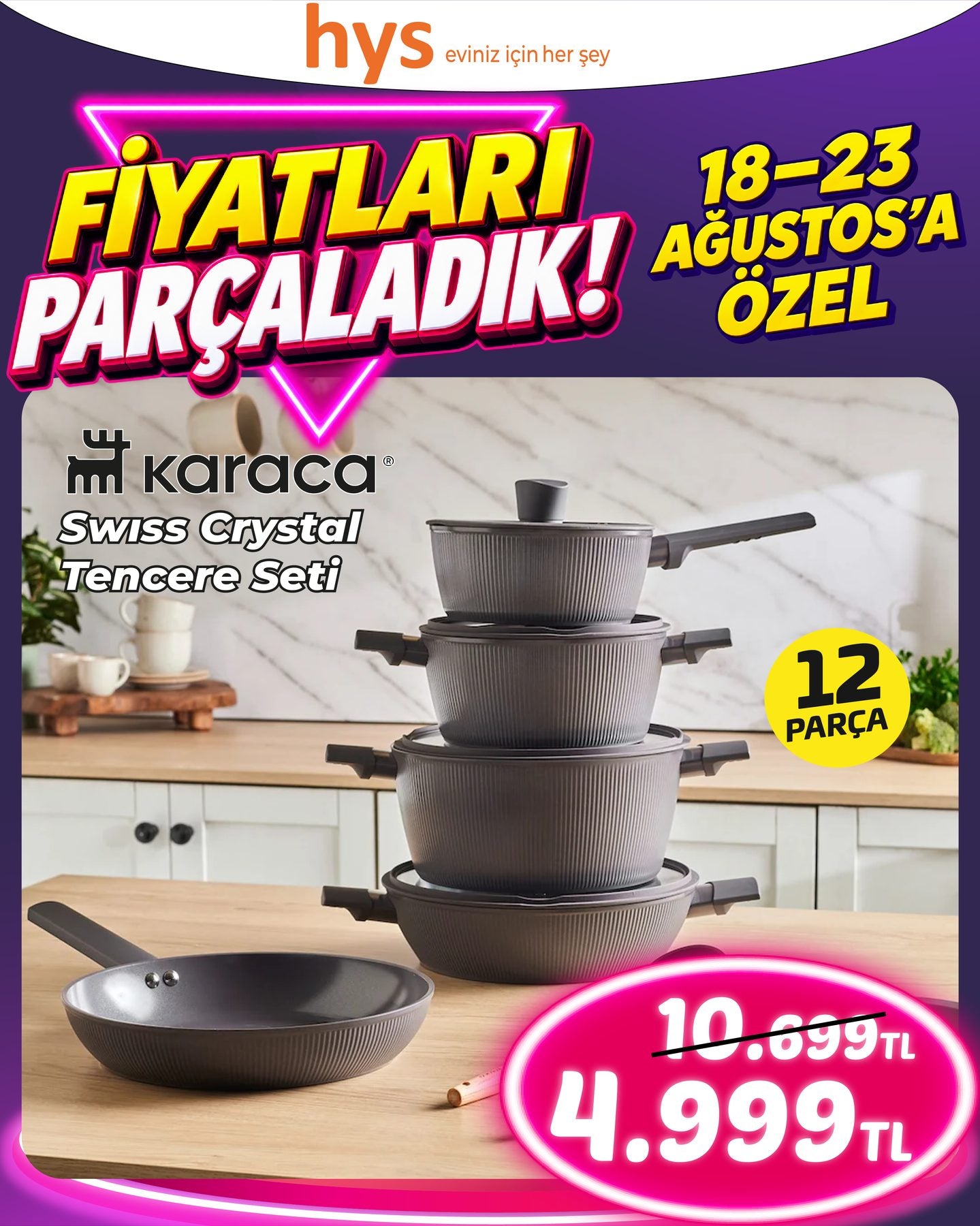 Karaca Swiss Crystal Tencere Seti 12 Parça