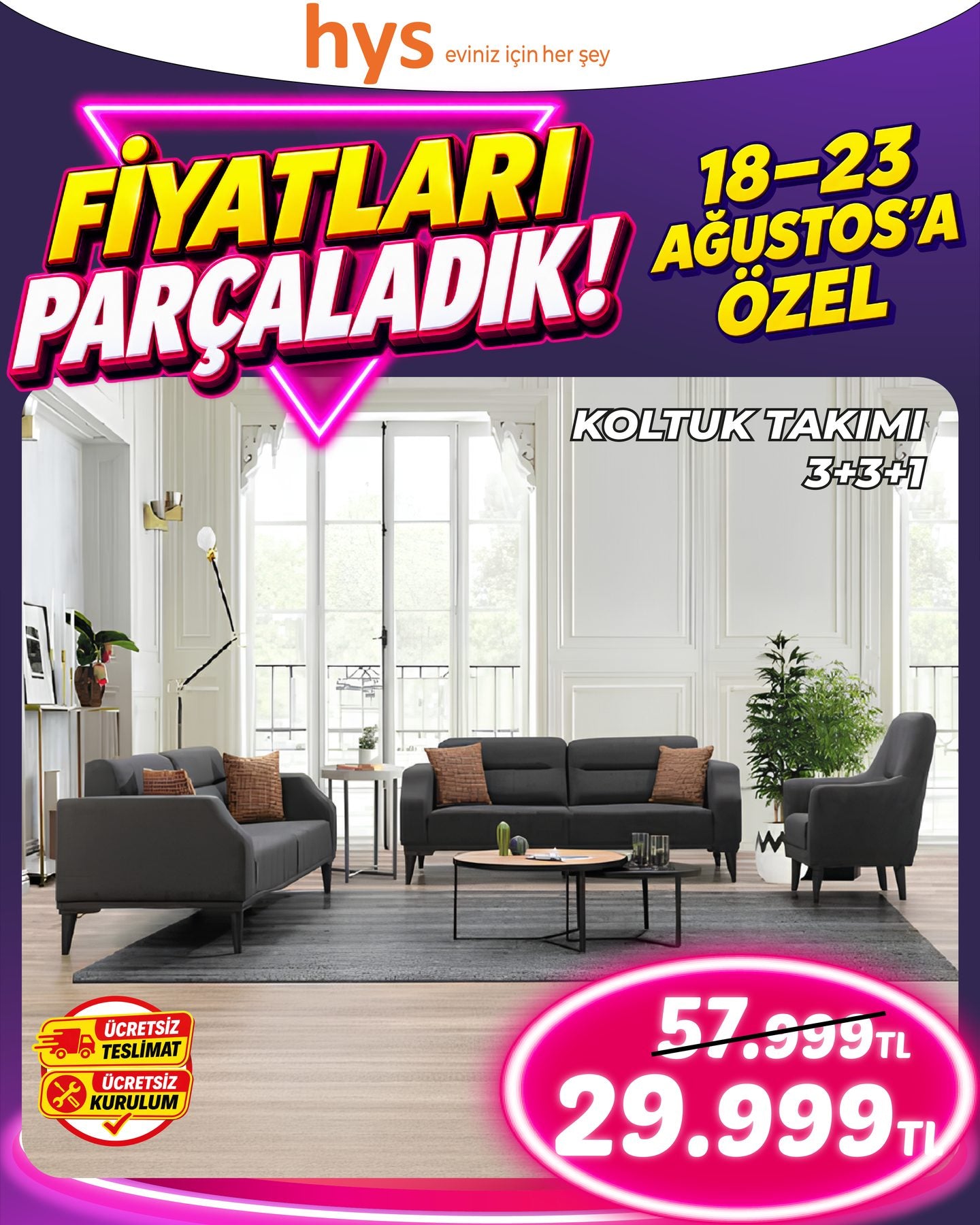 Koltuk Takımı 3+3+1 Model 1 Ürün ana görseli