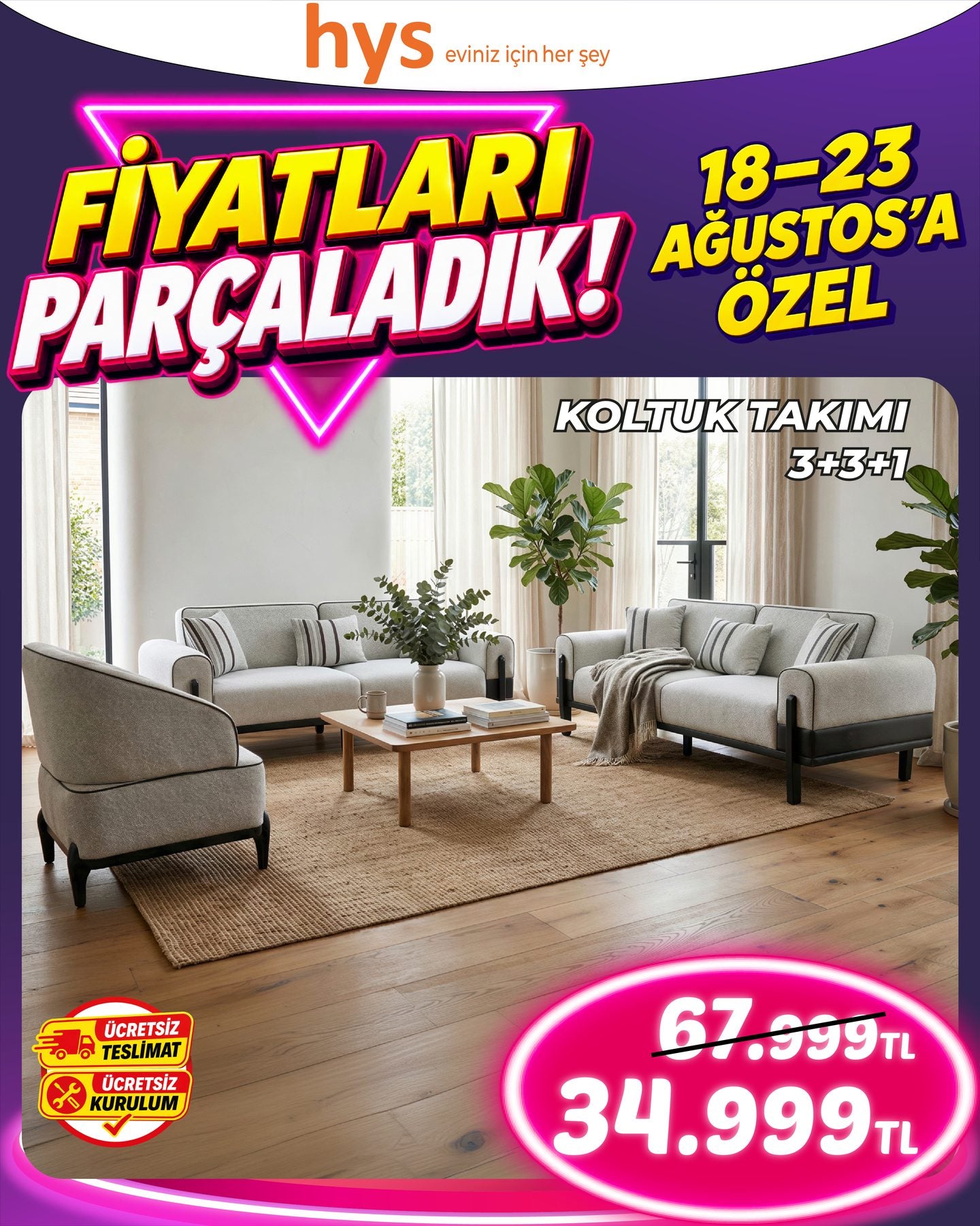 Koltuk Takımı 3+3+1 Model 2 Ürün ana görseli