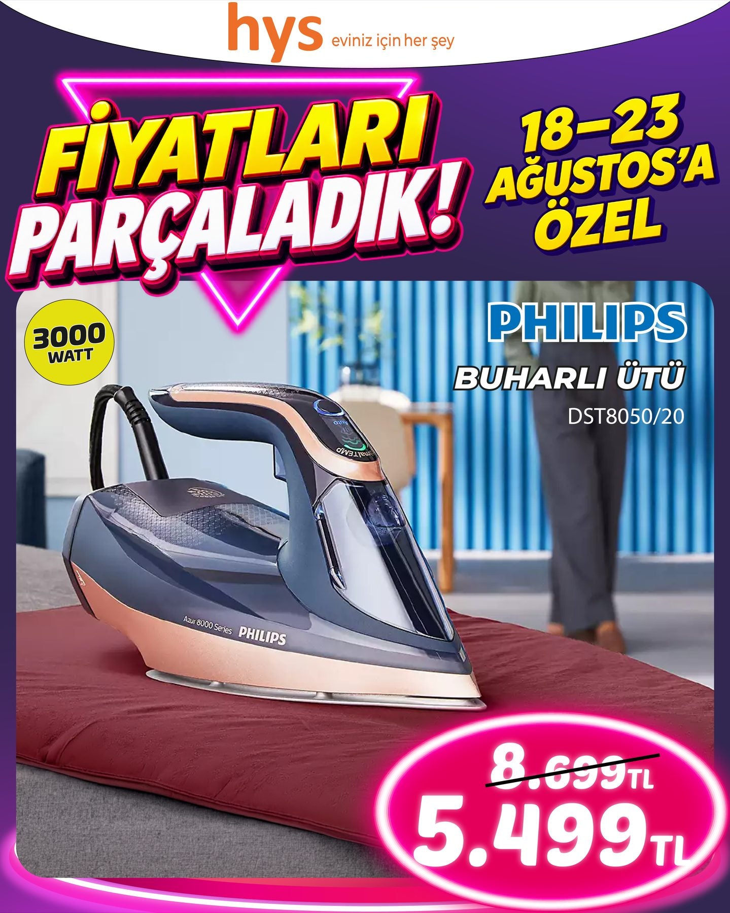 Philips Buharlı Ütü DST8020/20