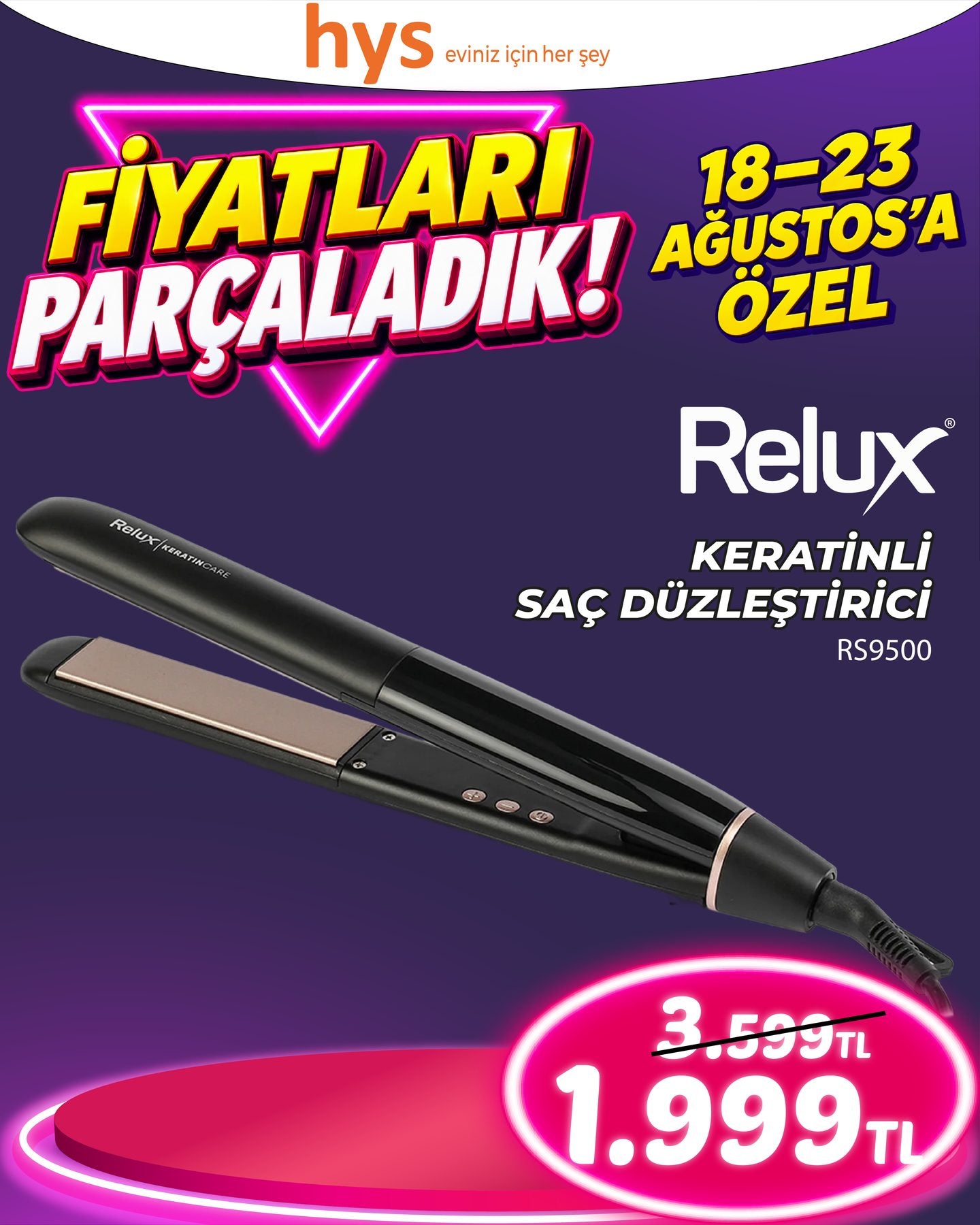 Relux Keratinli Saç Düzleştirici RS900 Ürün ana görseli