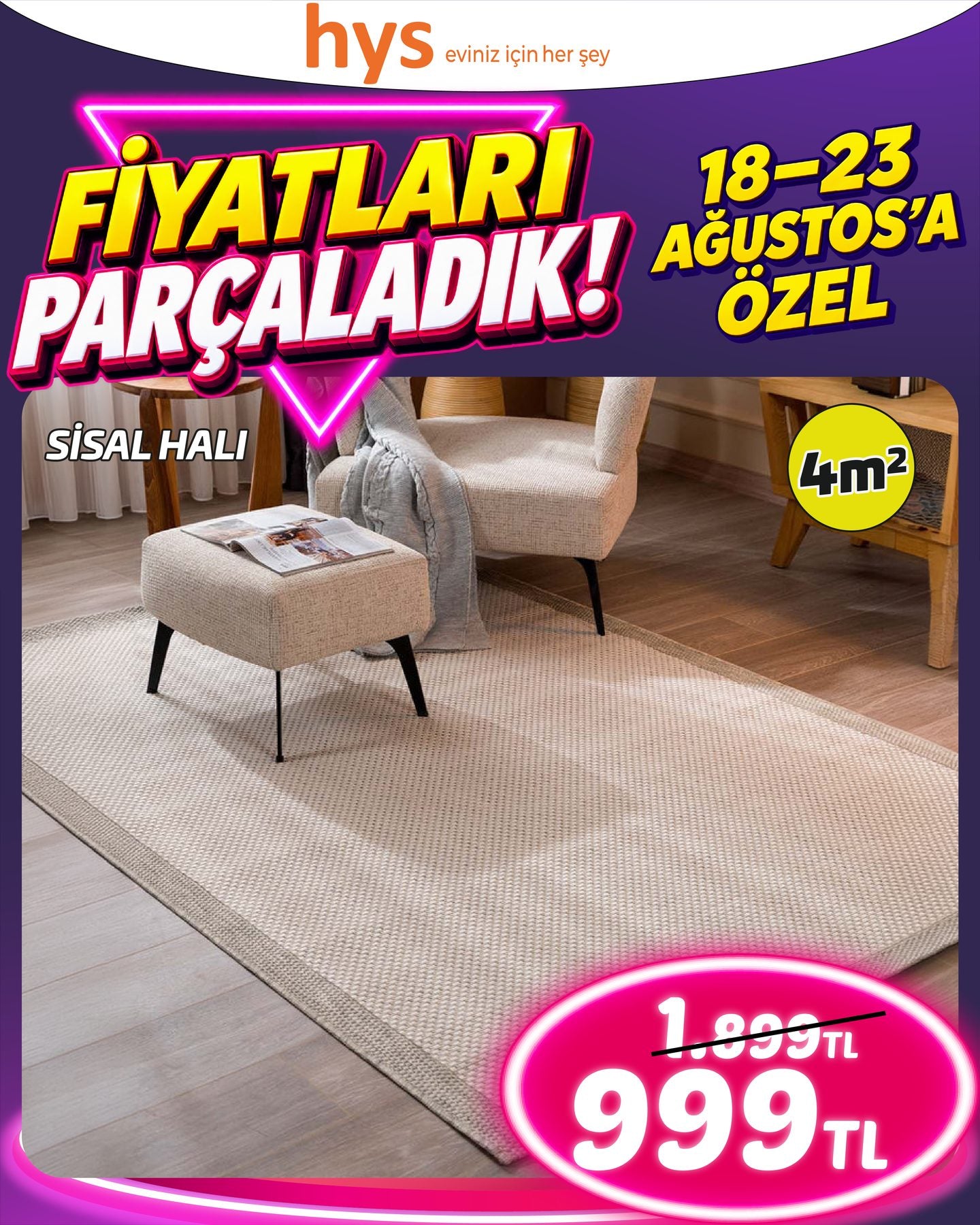 Sisal Halı 4 m²