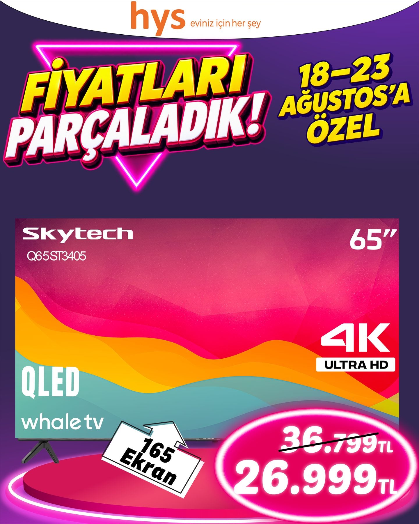 Skytech 65 İnç QLED TV