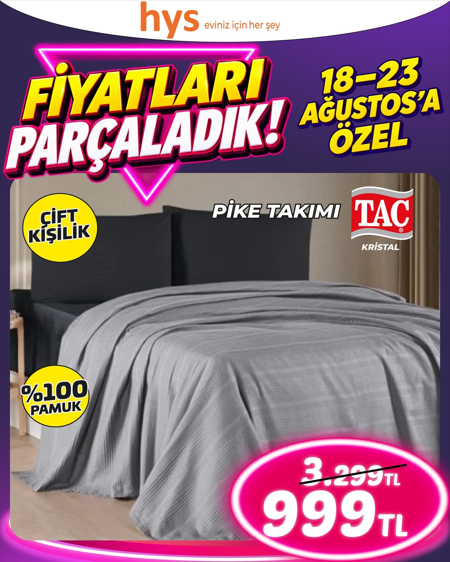 Taç Pike Takımı Çift Kişilik