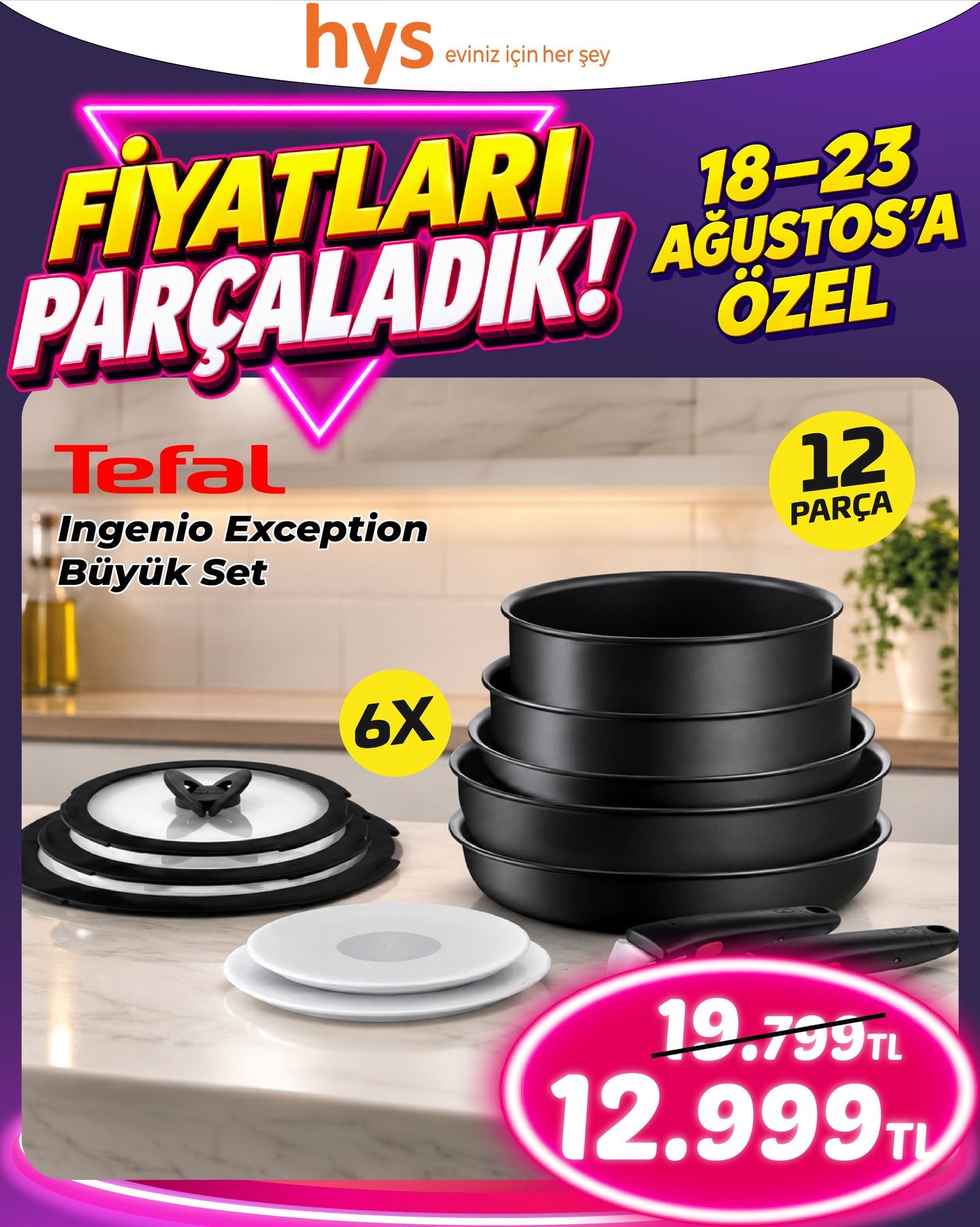 Tefal Ingenio Exception Büyük Set 12 Parça