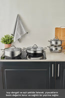 KARACA URLA Paslanmaz Çelik 8 Parça Kapaklı Tencere Seti