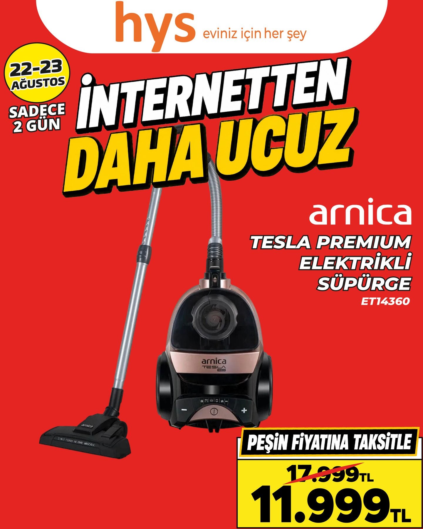 Arnica Tesla Premium Elektrikli Süpürge Ürün ana görseli