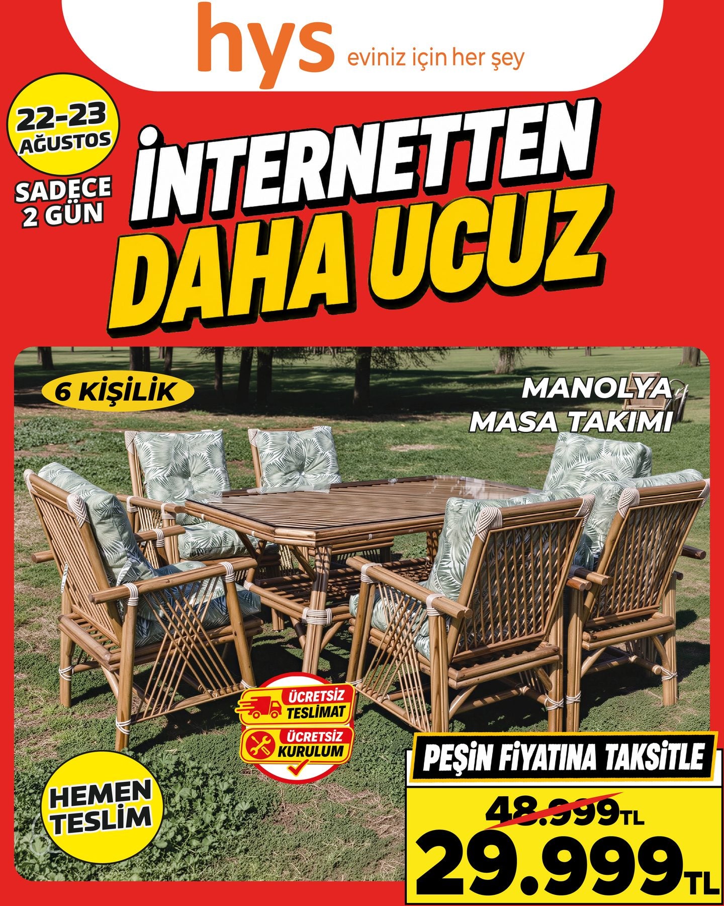 Manolya Masa Takımı 6 Kişilik