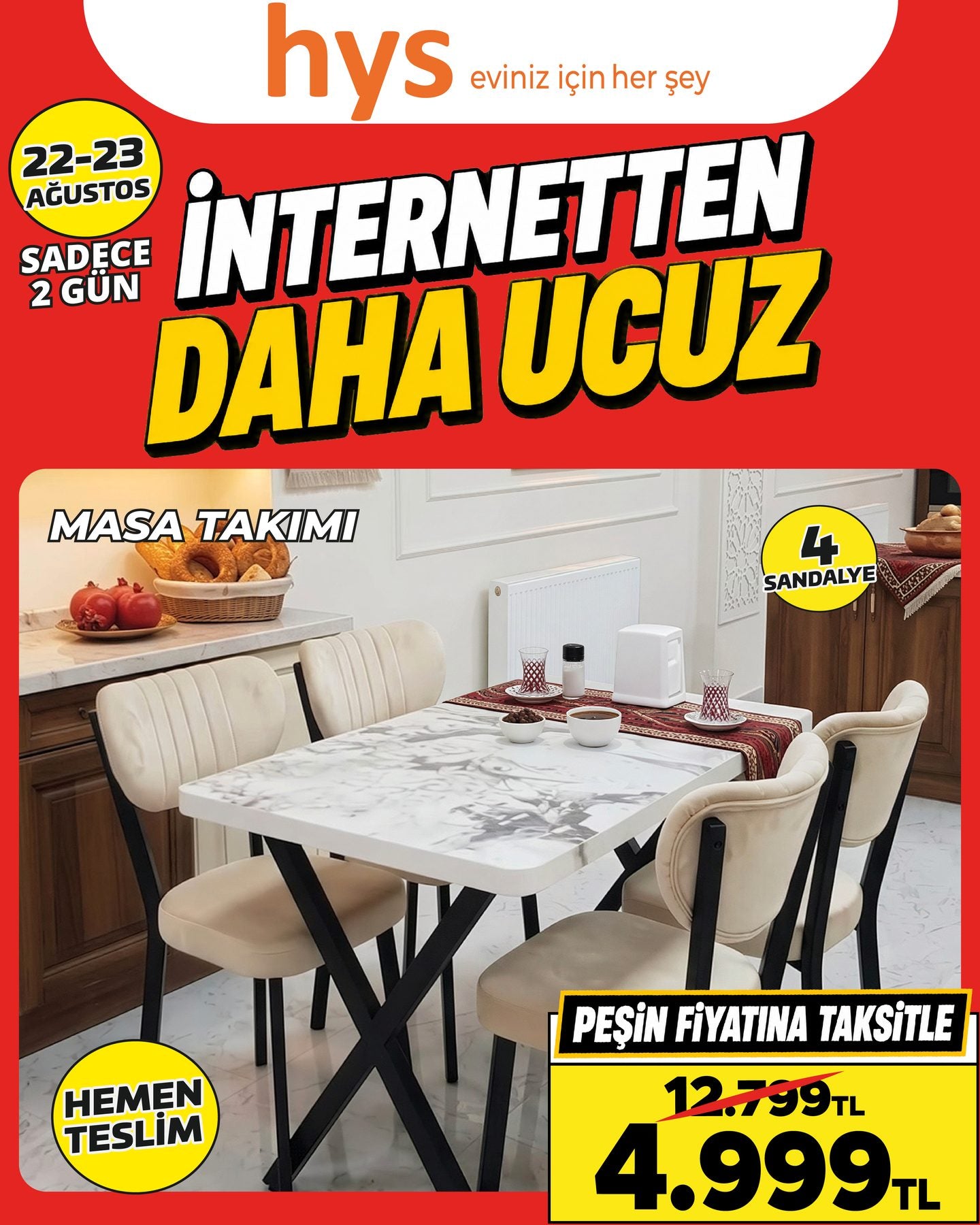 Masa Takımı 4 Sandalyeli