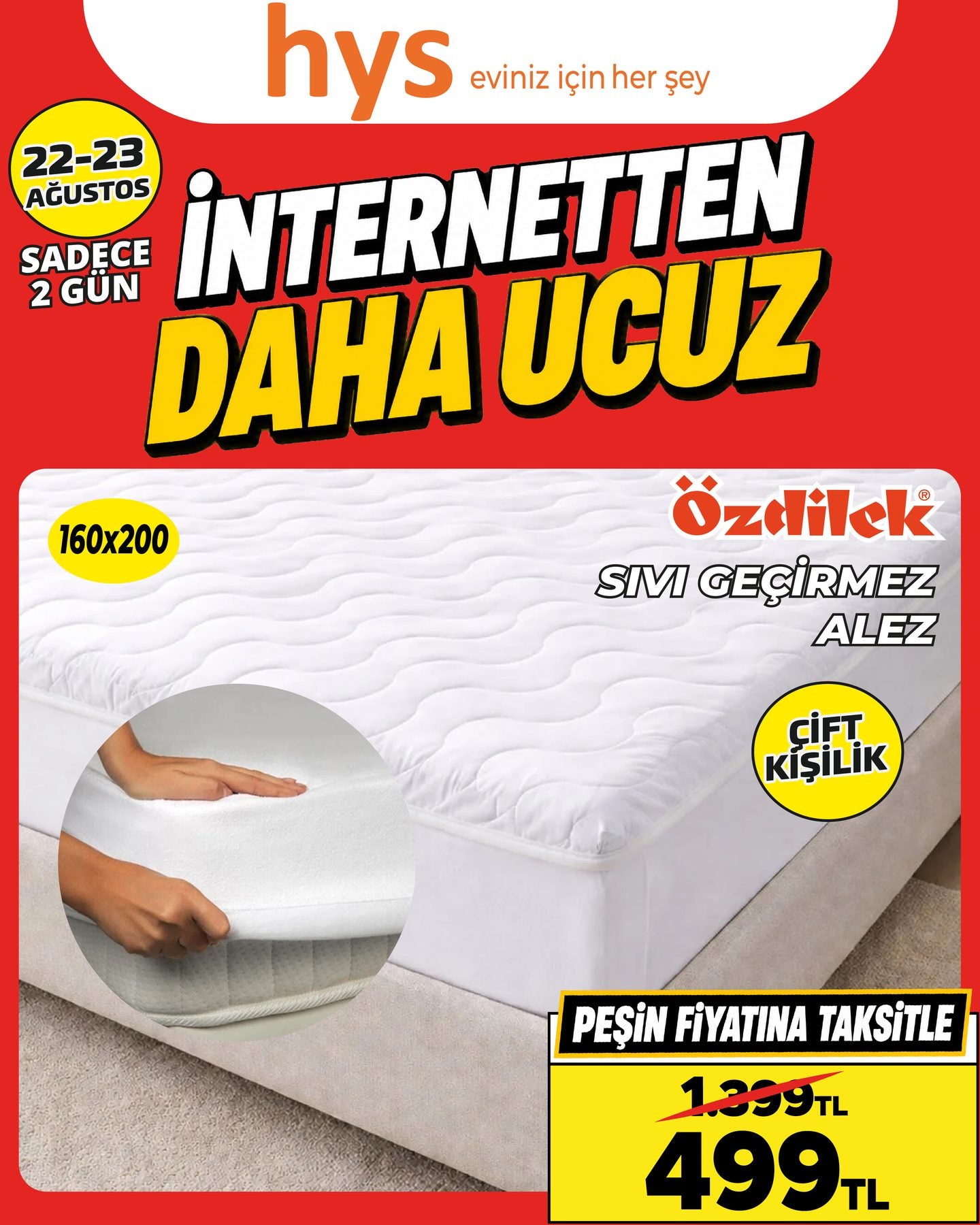 Özdilek Sıvı Geçirmez Alez 160x200