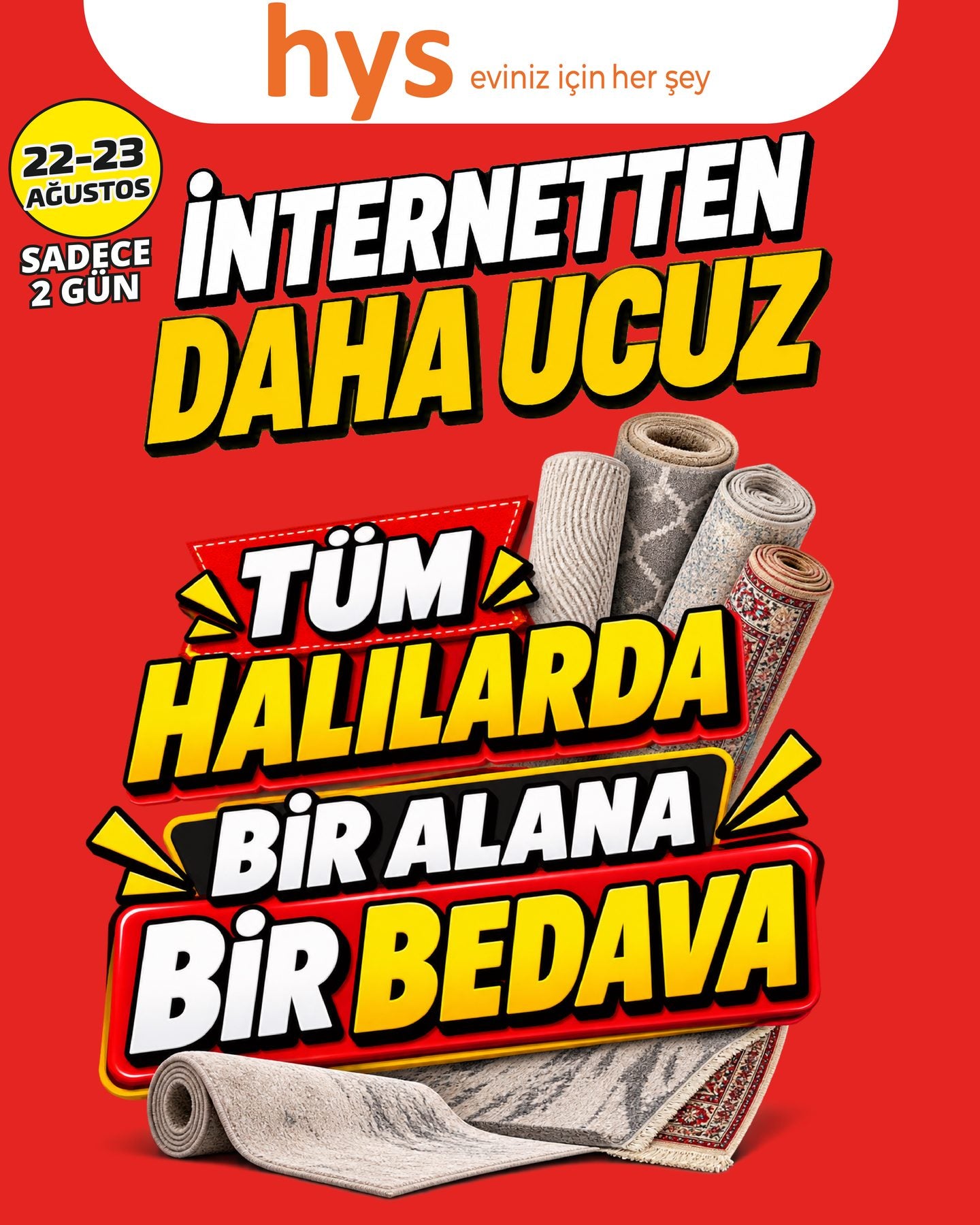Tüm Halılarda Bir Alana Bir Bedava Ürün ana görseli