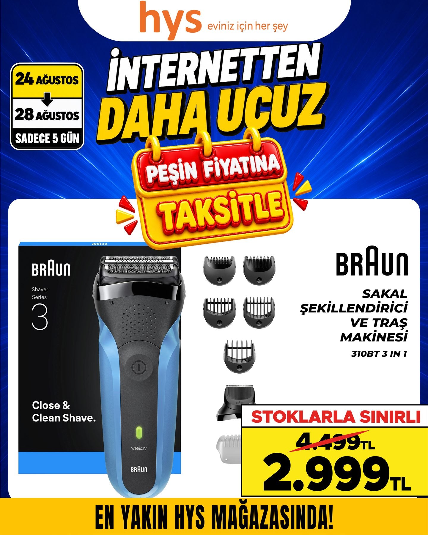 Braun Sakal Şekillendirici ve Tıraş Makinesi 3’ü 1 Arada Ürün ana görseli