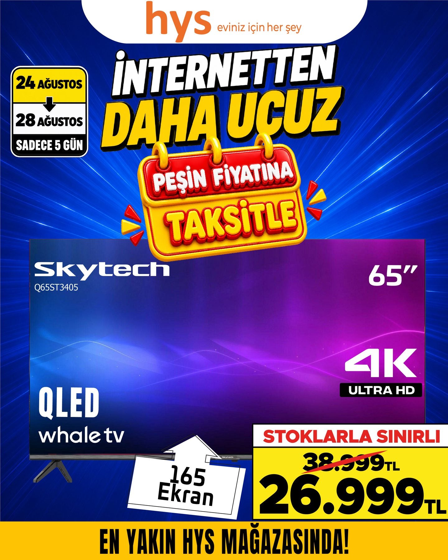 Skytech 65 İnç QLED TV Ürün ana görseli