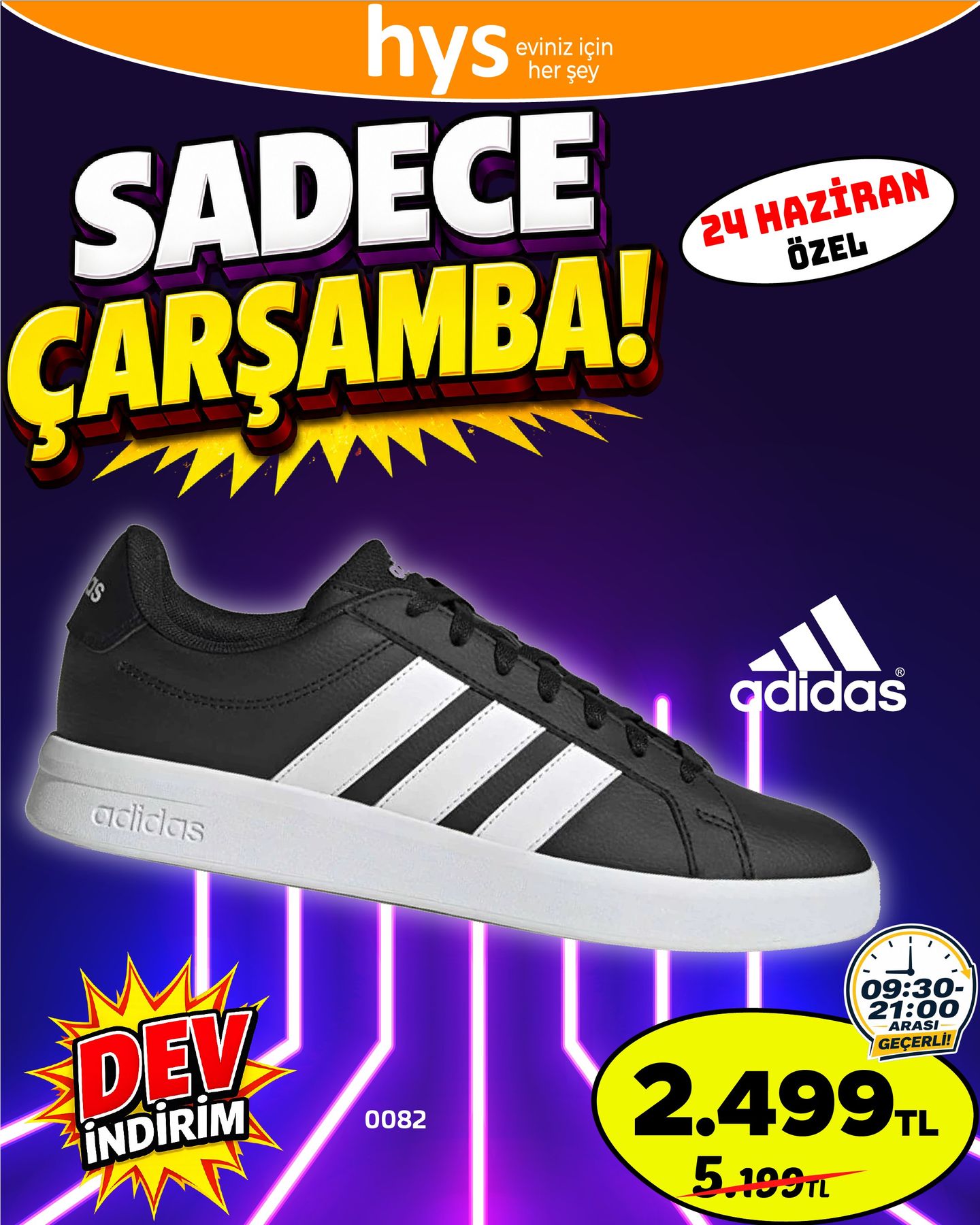 Adidas Siyah Spor Ayakkabı Ürün ana görseli