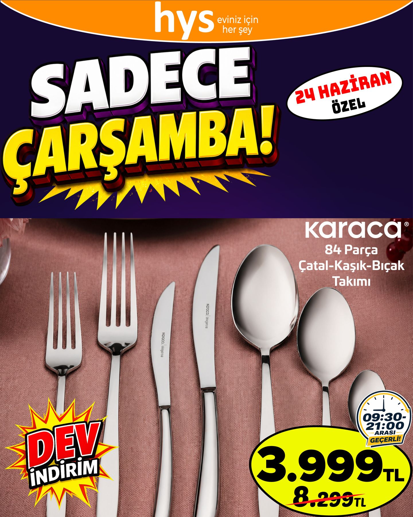 Karaca 84 Parça Çatal Kaşık Bıçak Takımı Ürün ana görseli
