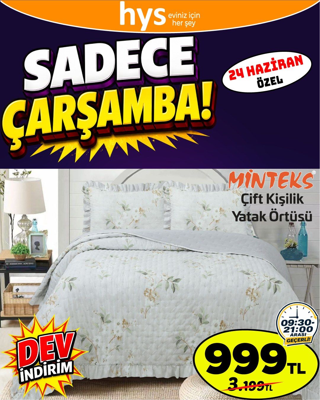 Minteks Çift Kişilik Yatak Örtüsü
