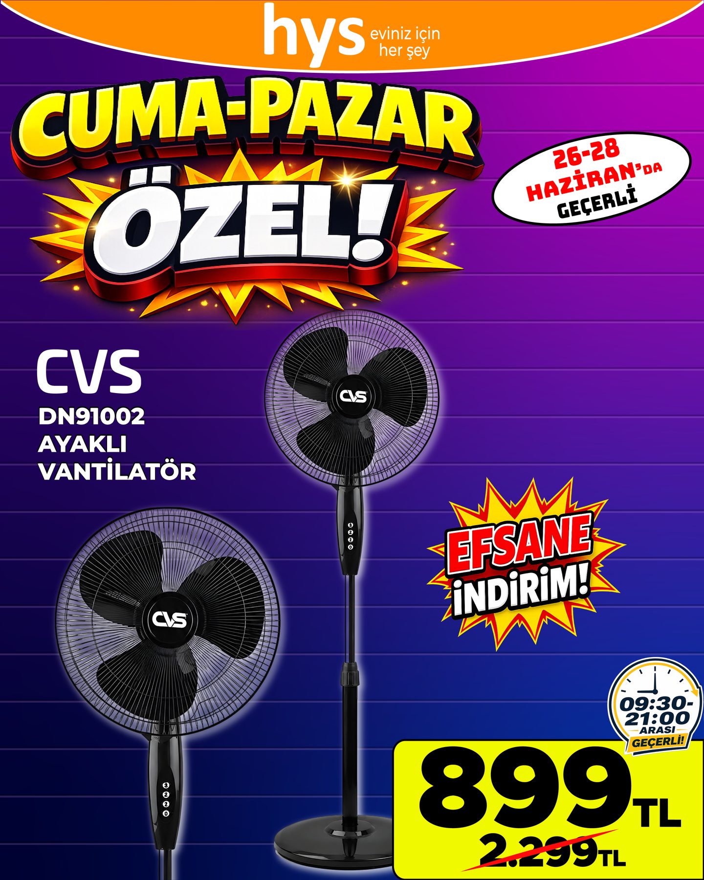 CVS Ayaklı Vantilatör Ürün ana görseli