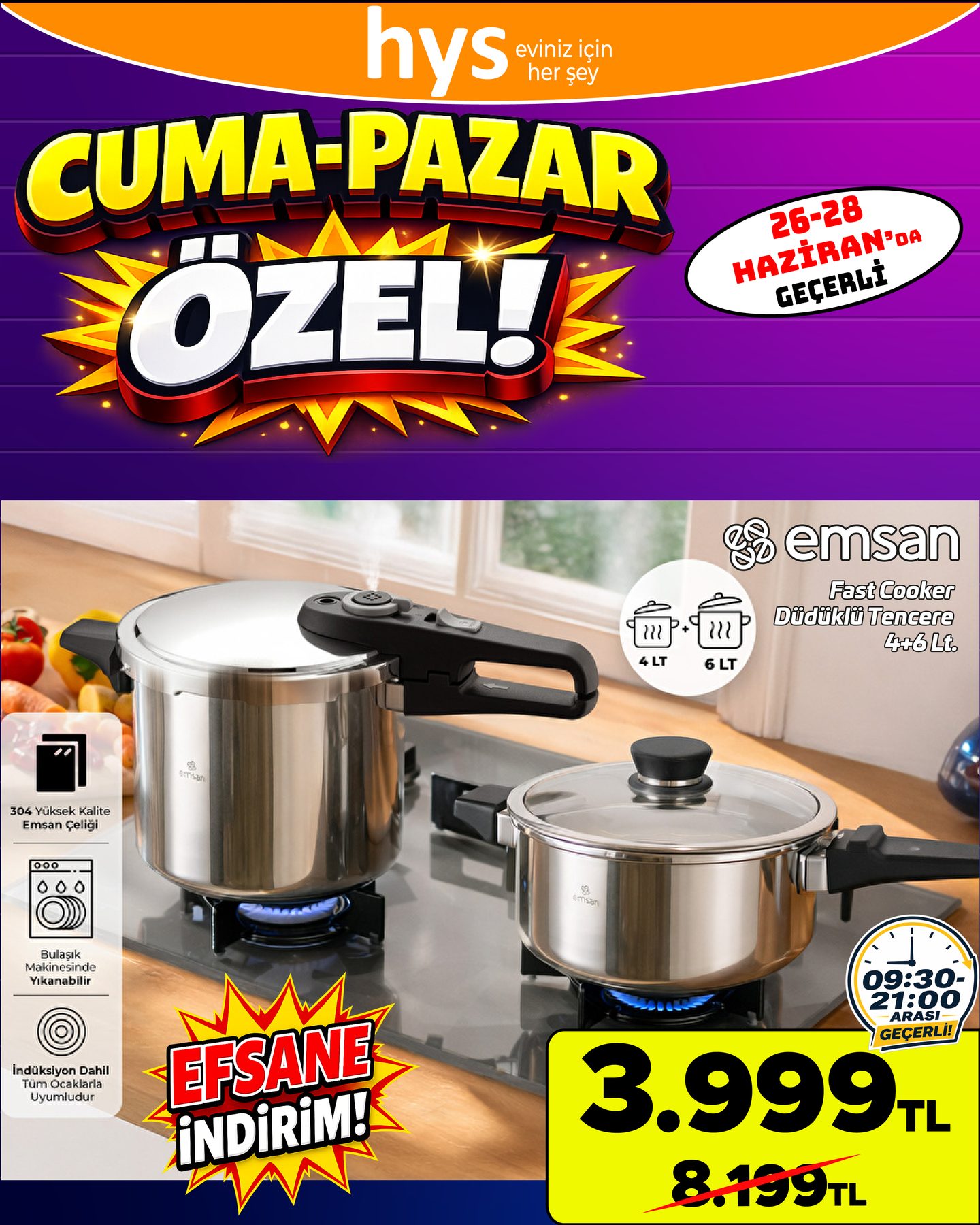 Emsan Demre 6 Parça Çelik Tencere Seti Ürün ana görseli