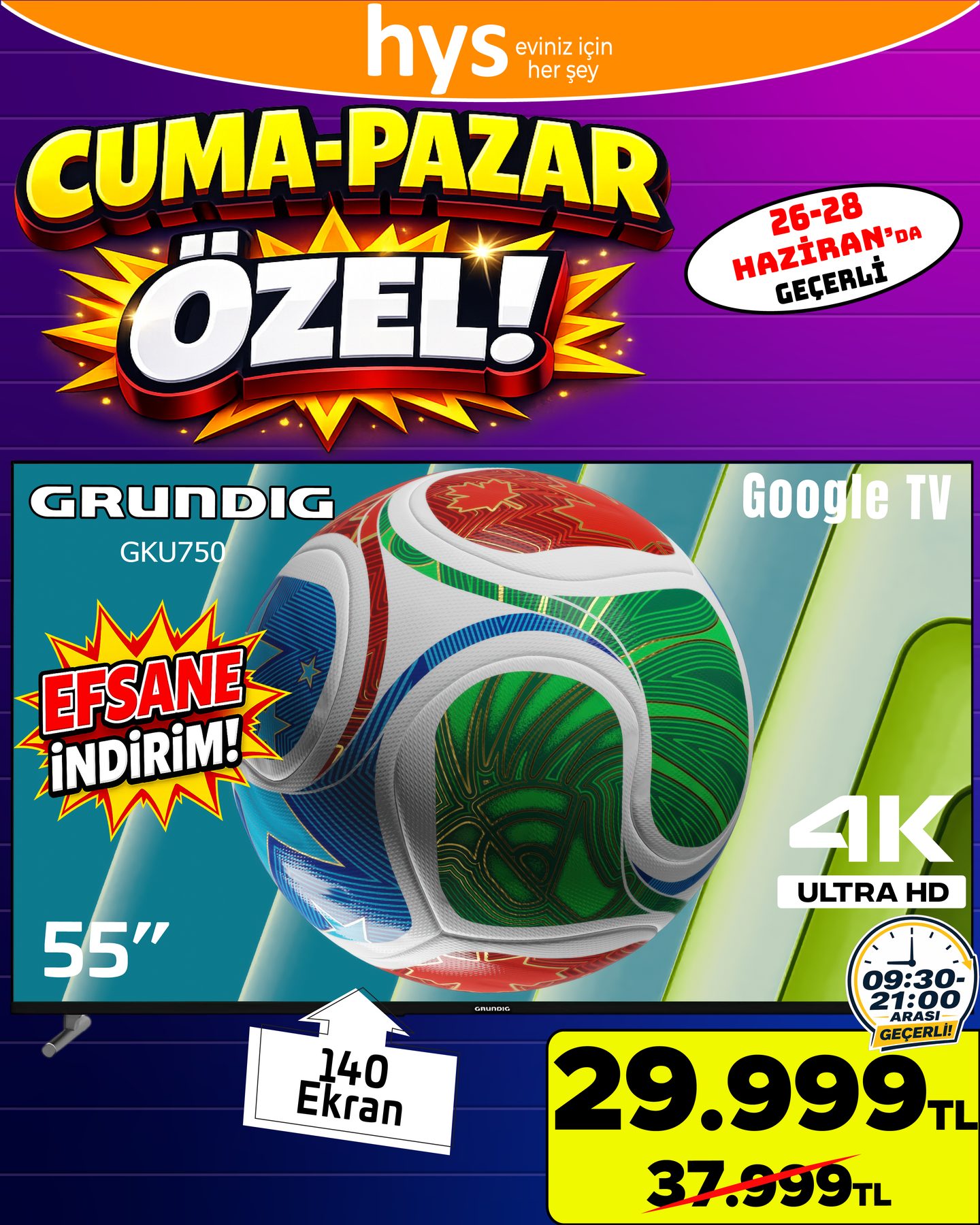 Grundig 55 İnç Google TV Ürün ana görseli