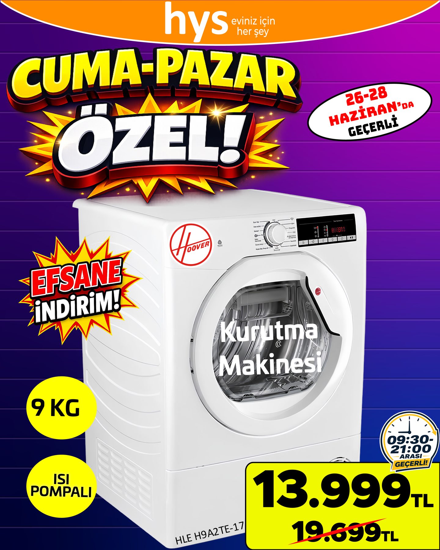 Hoover Kurutma Makinesi Ürün ana görseli