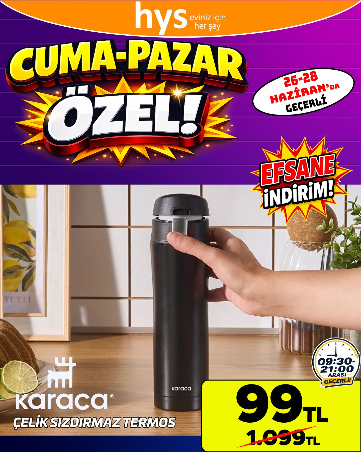 Karaca Çelik Sızdırmaz Termos