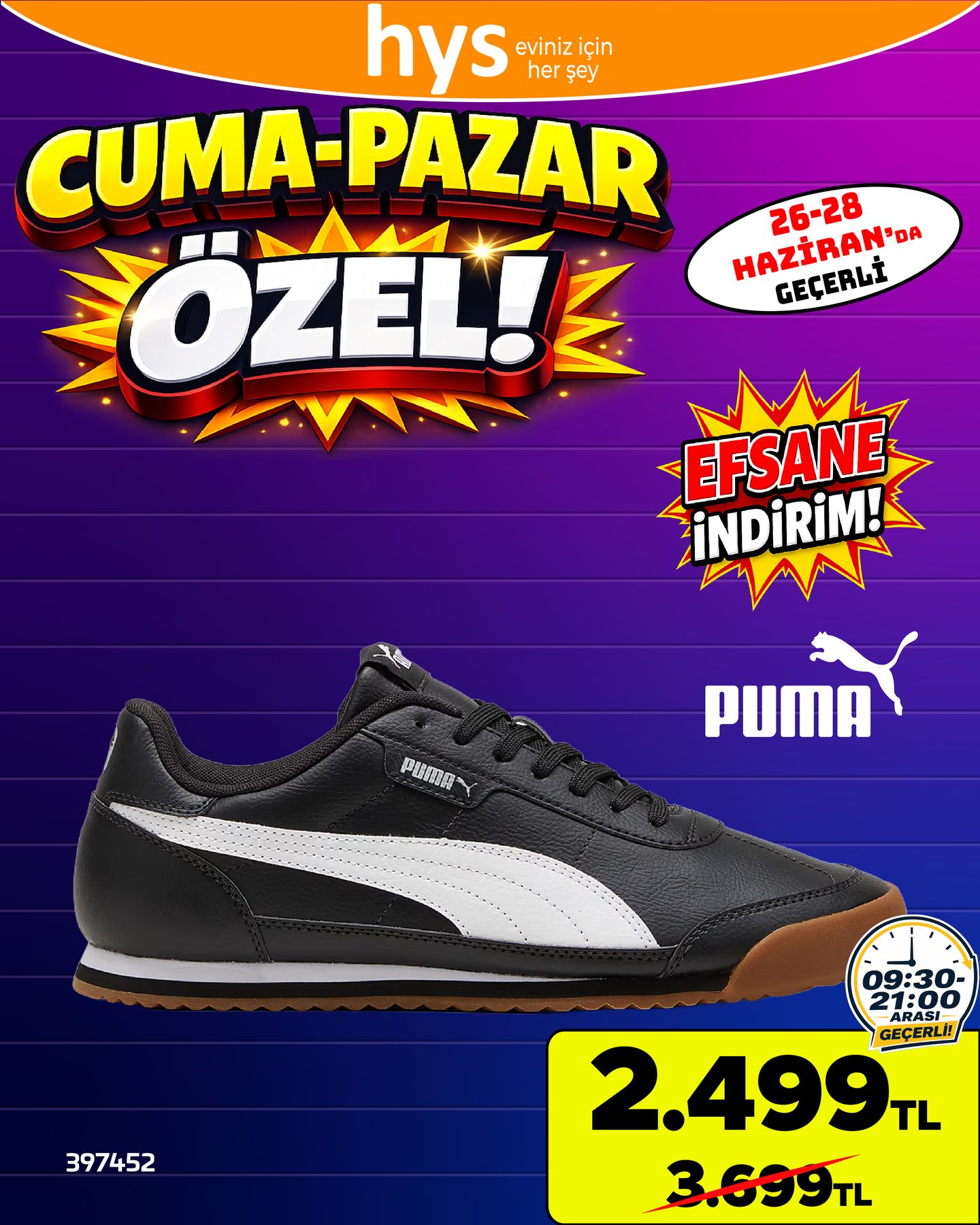 Puma Siyah Spor Ayakkabı Ürün ana görseli