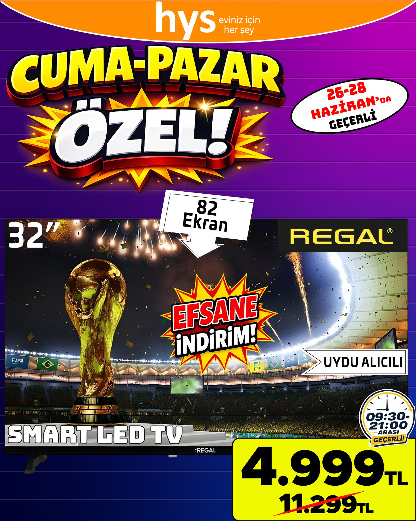 Regal 32 İnç Smart LED TV Ürün ana görseli