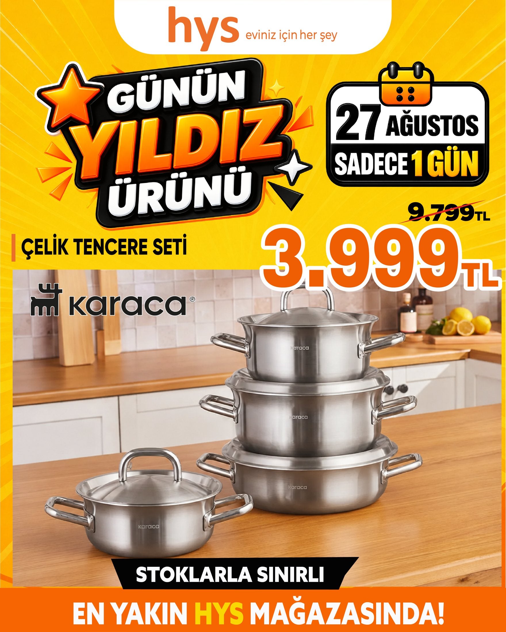 Karaca Çelik Tencere Seti Ürün ana görseli