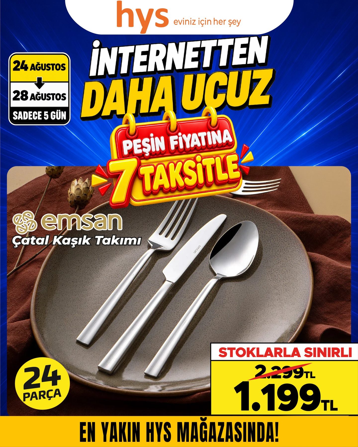 Emsan Çatal Kaşık Takımı 24 Parça