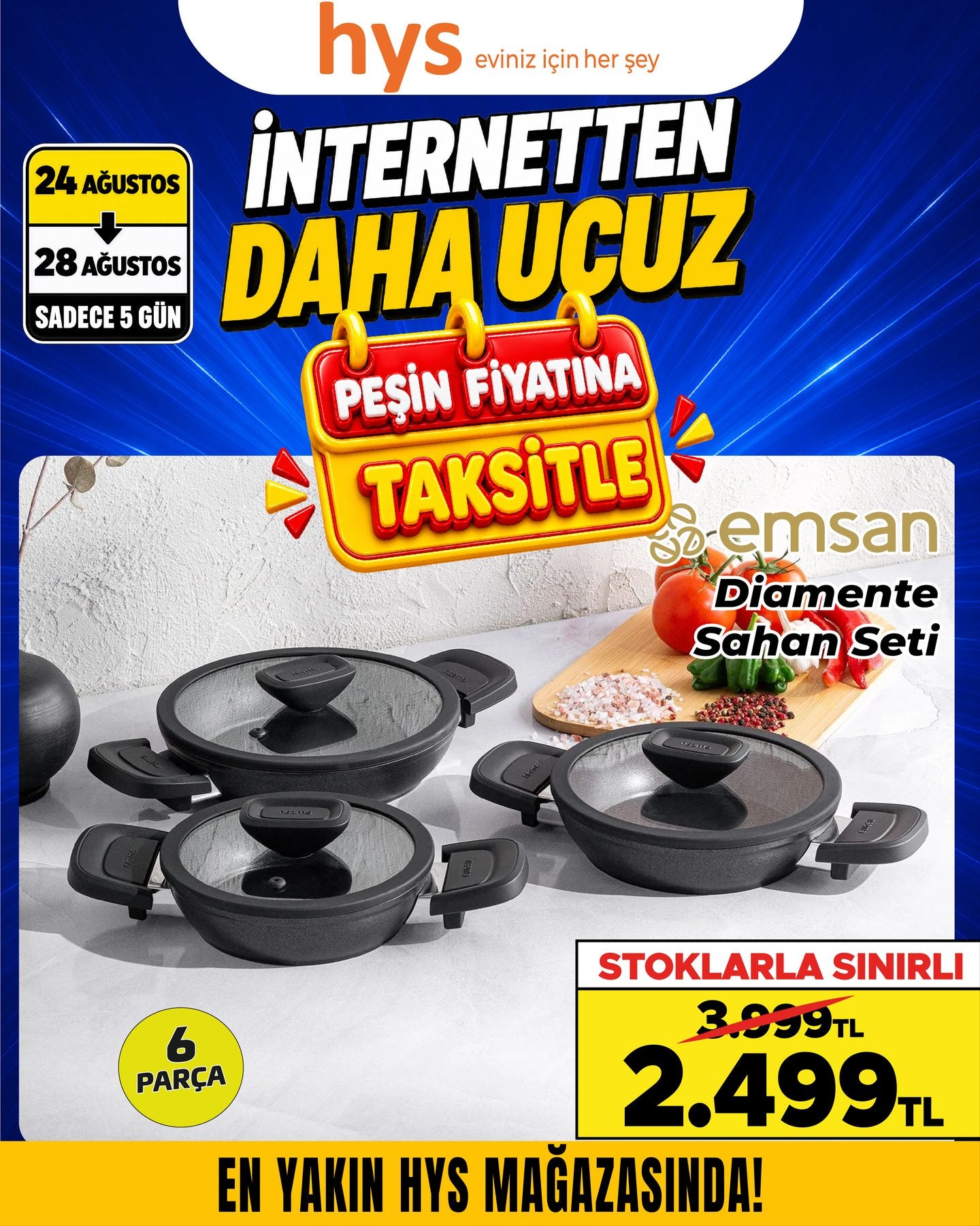 Emsan Diamante Sahan Seti 6 Parça