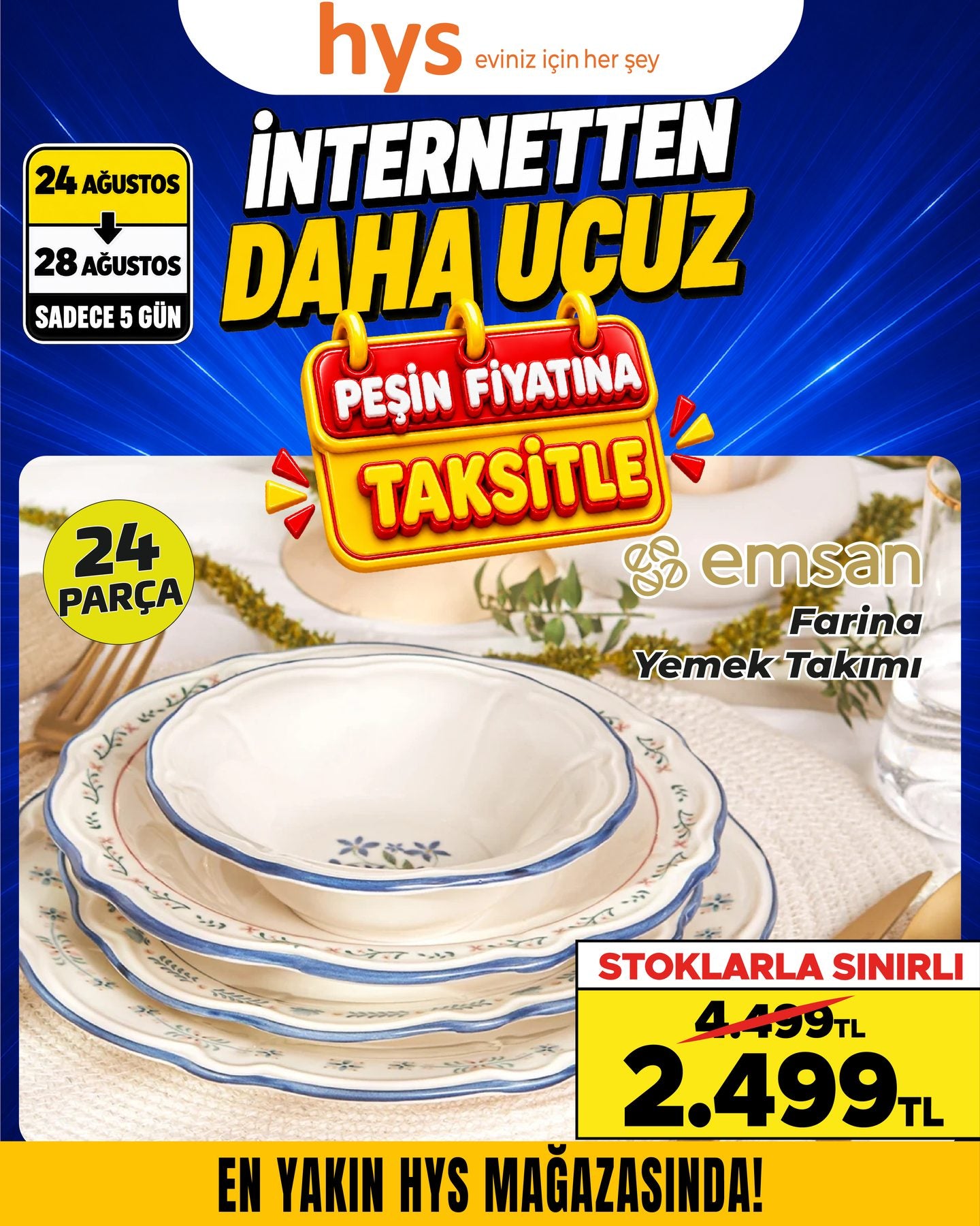Emsan Farina Yemek Takımı 24 Parça