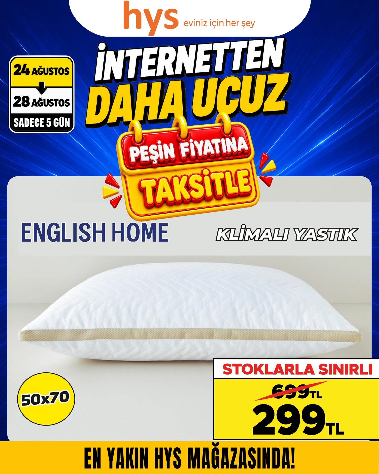 English Home Klimalı Yastık 50x70