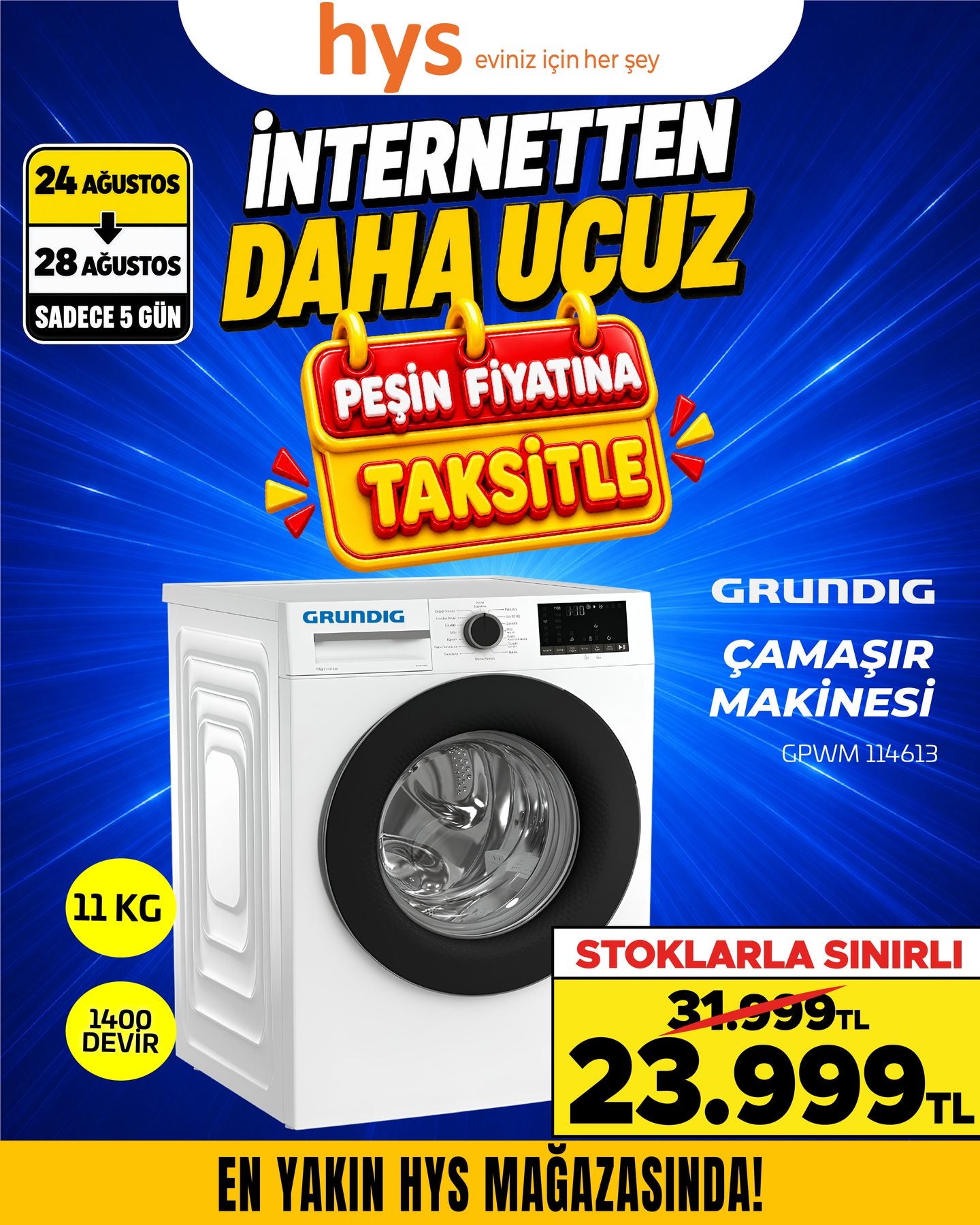 Grundig Çamaşır Makinesi 11 Kg