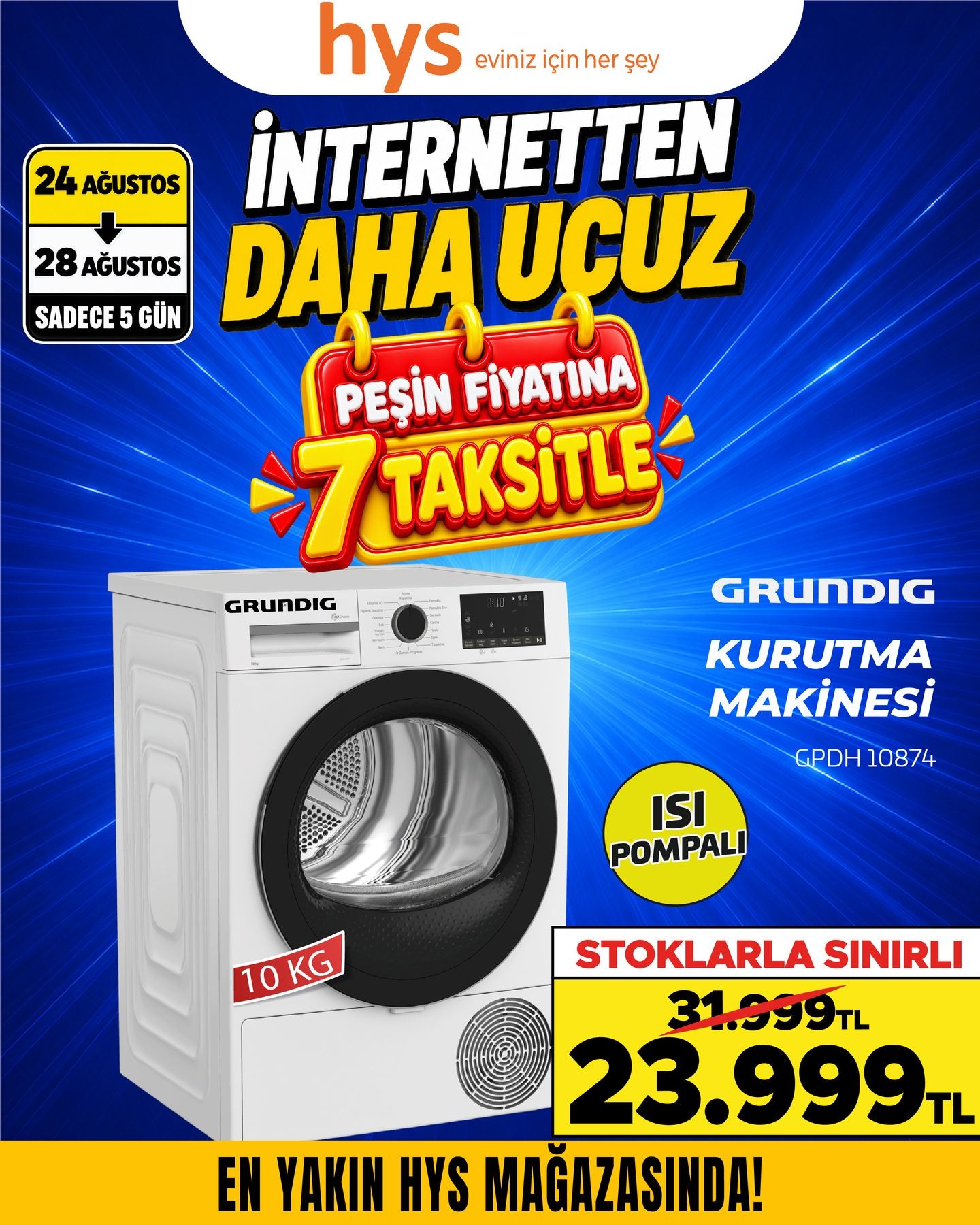 Grundig Kurutma Makinesi 10 Kg
