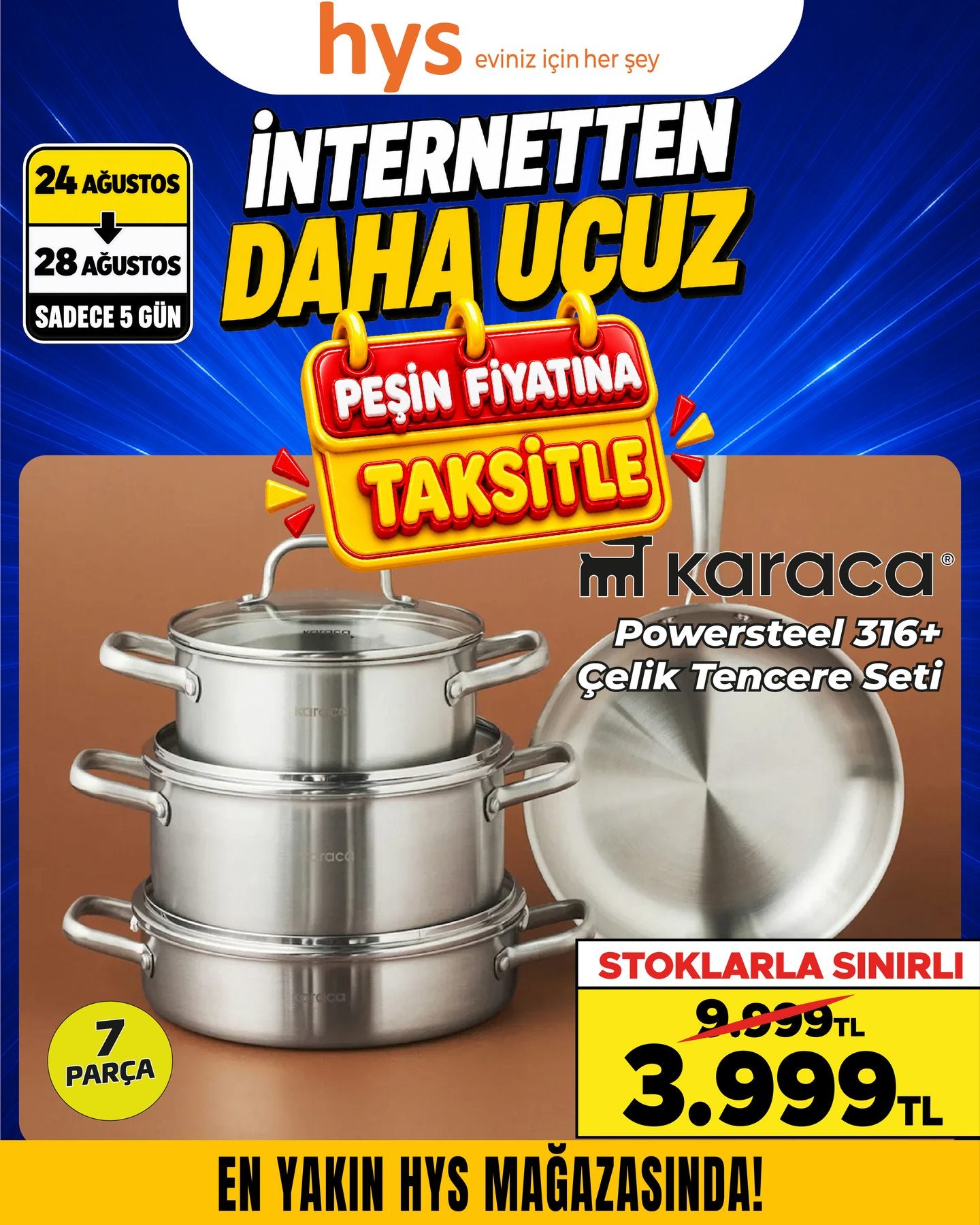 Karaca Powersteel 316 Çelik Tencere Seti 7 Parça Ürün ana görseli