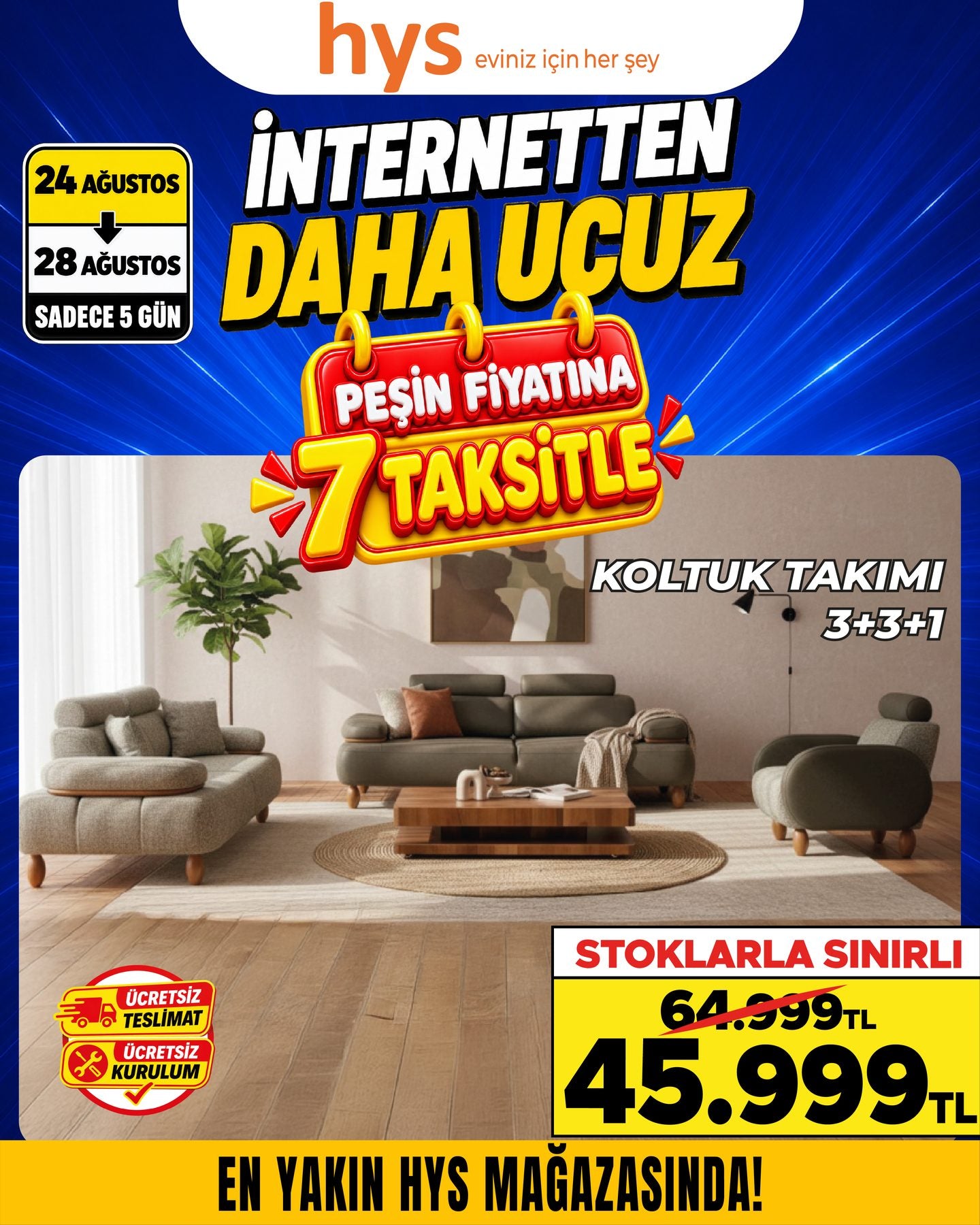 Koltuk Takımı 3+3+1 Model 1