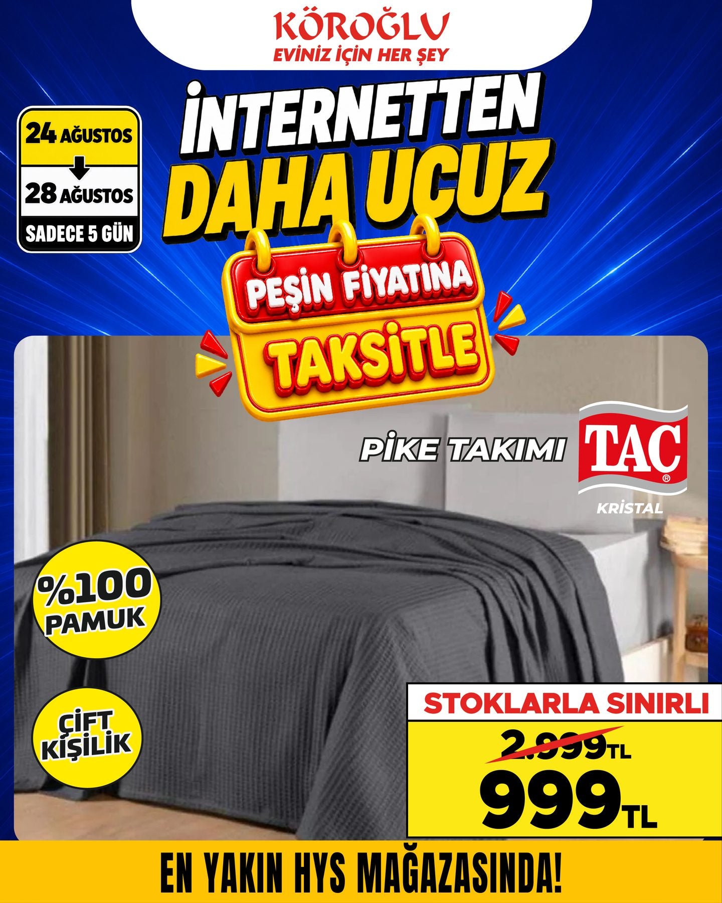 Taç Pike Takımı Çift Kişilik