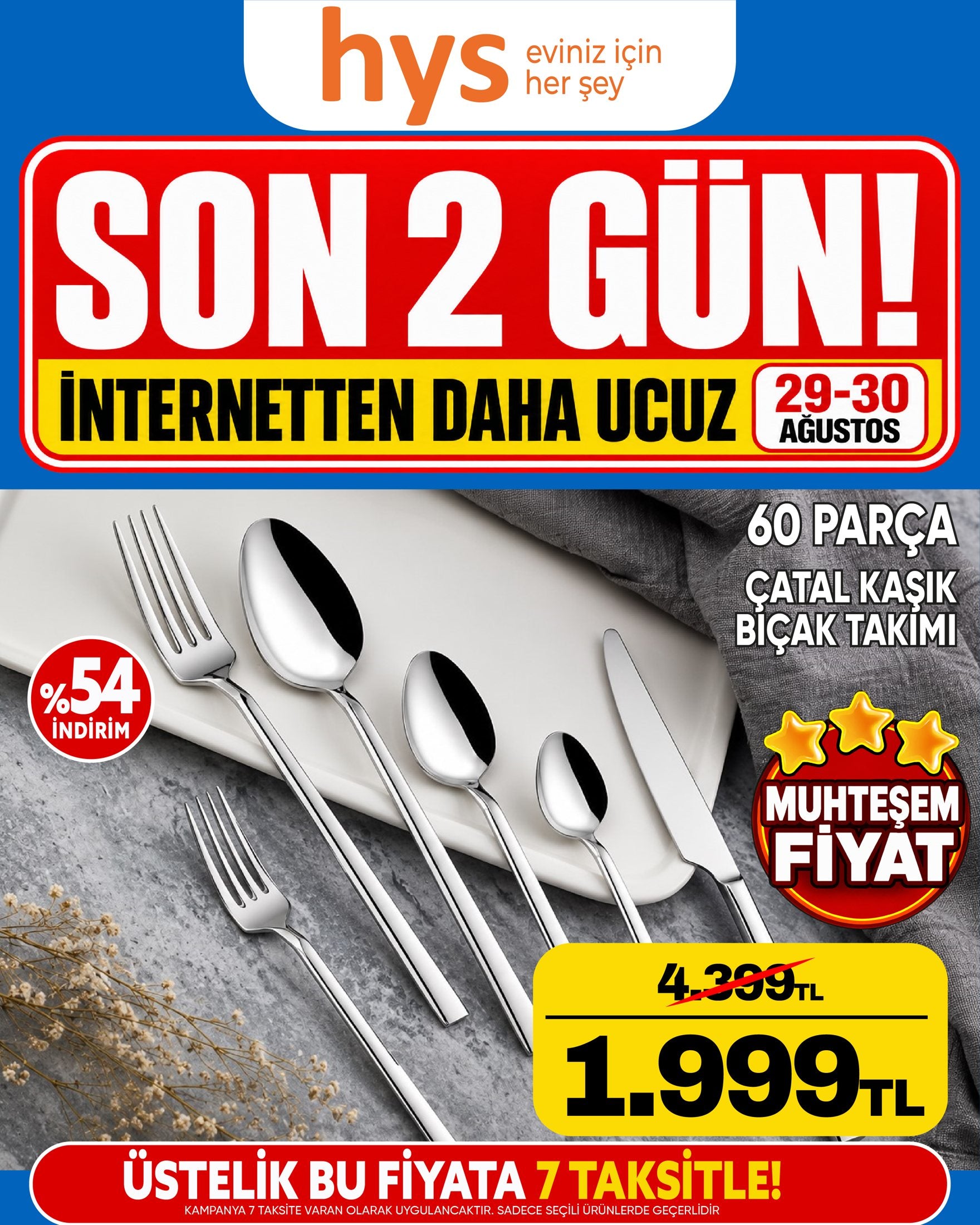 60 Parça Çatal Kaşık Bıçak Takımı