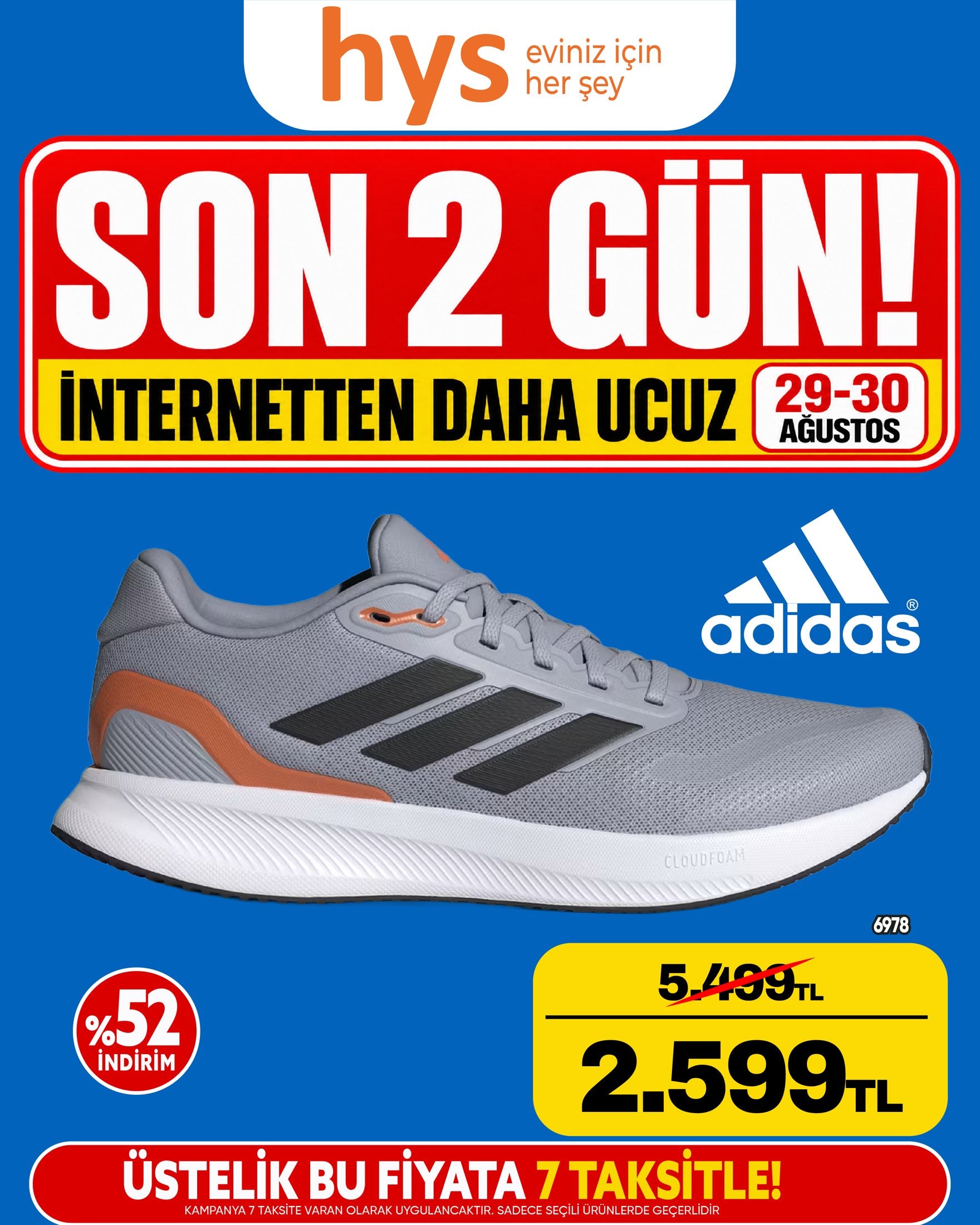 Adidas Gri Turuncu Spor Ayakkabı