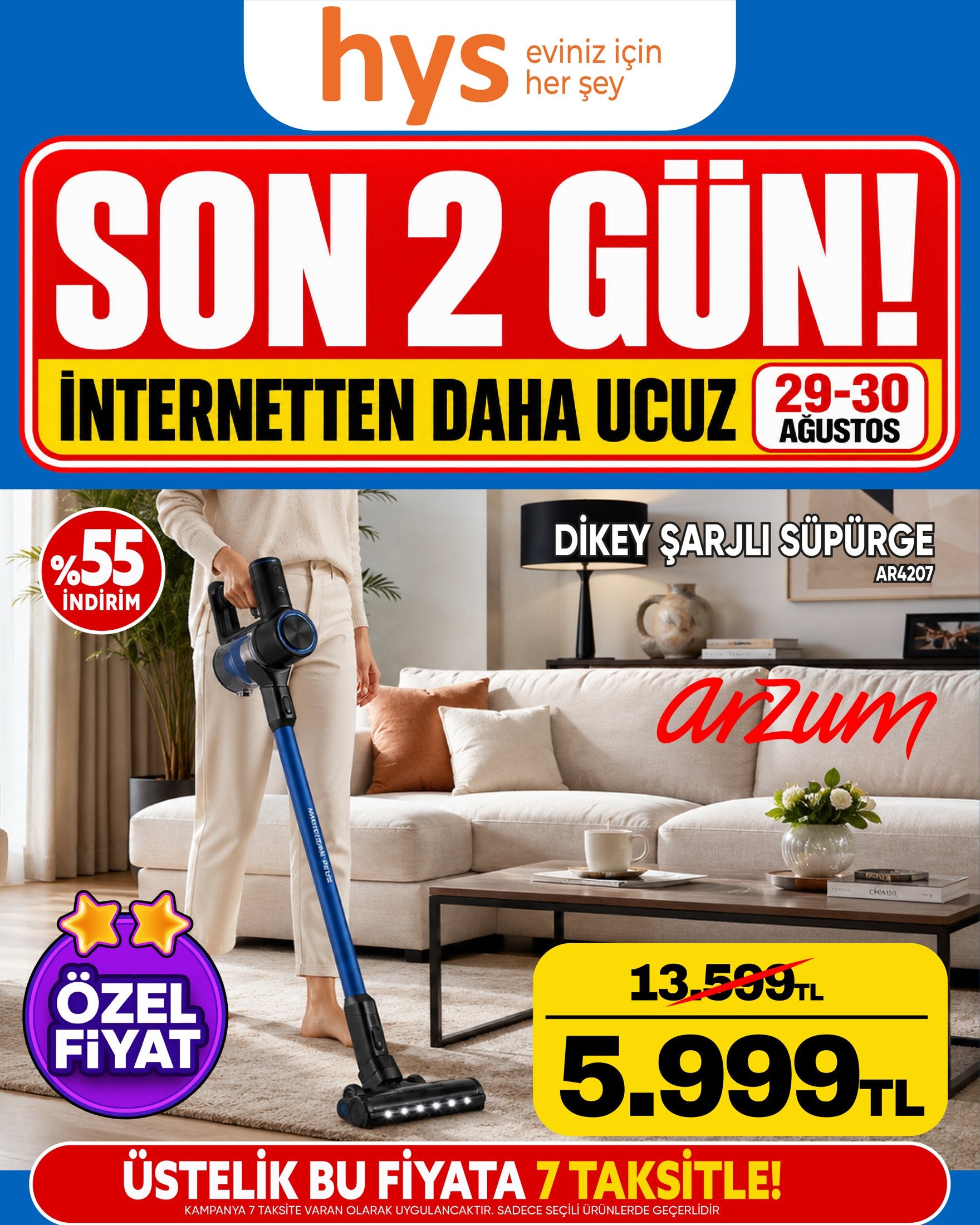 Arzum Dikey Şarjlı Süpürge Ürün ana görseli