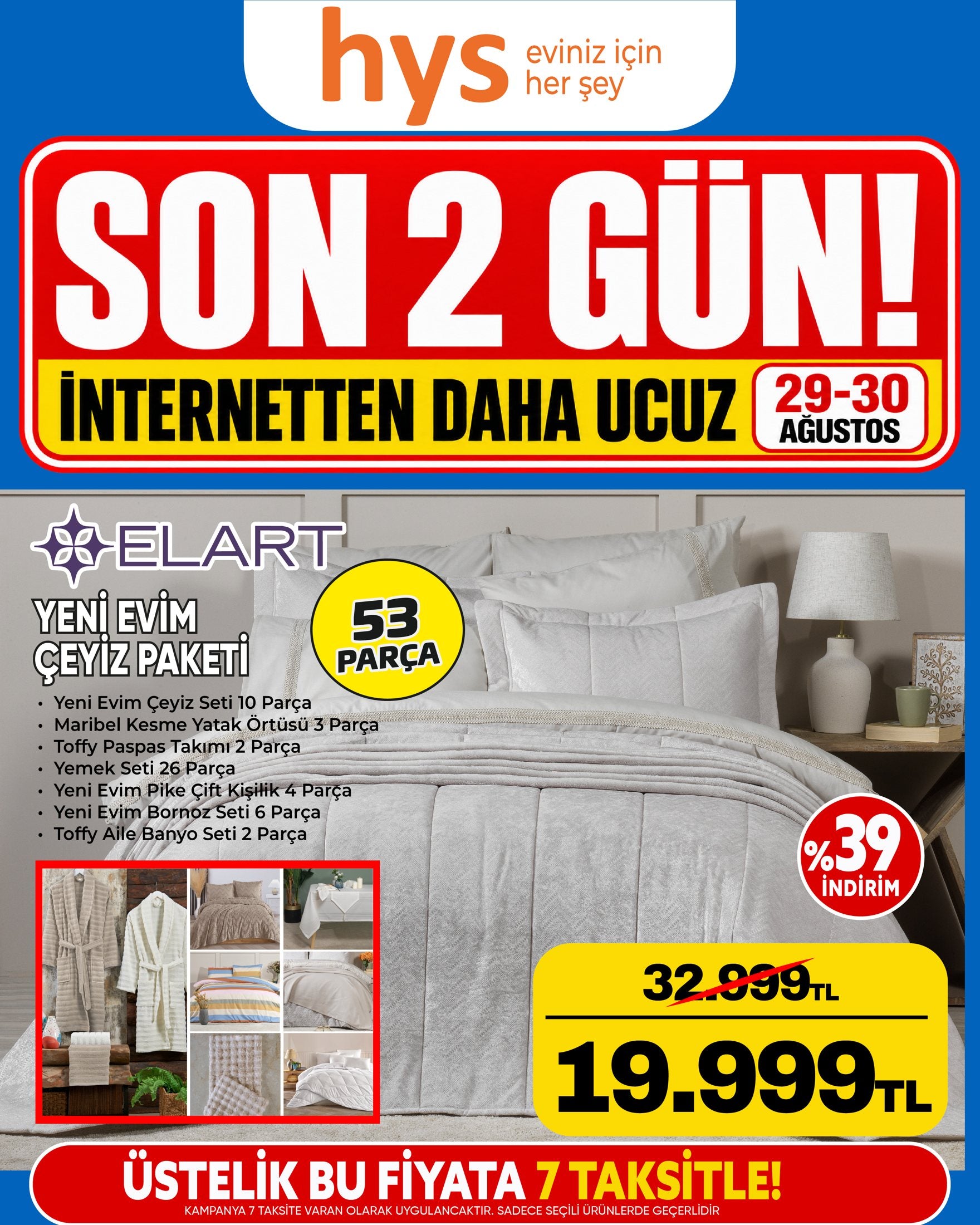 Elart Yeni Evim Çeyiz Paketi 53 Parça