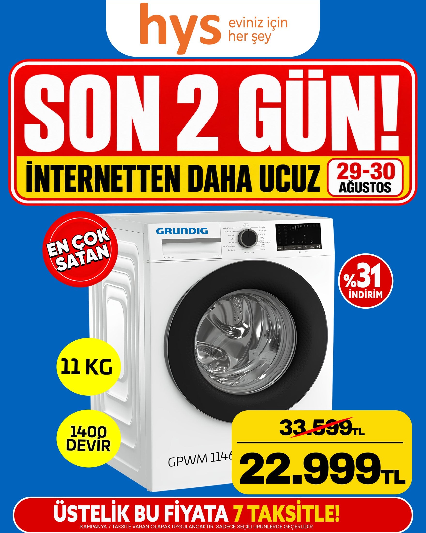 Grundig Çamaşır Makinesi 11 Kg
