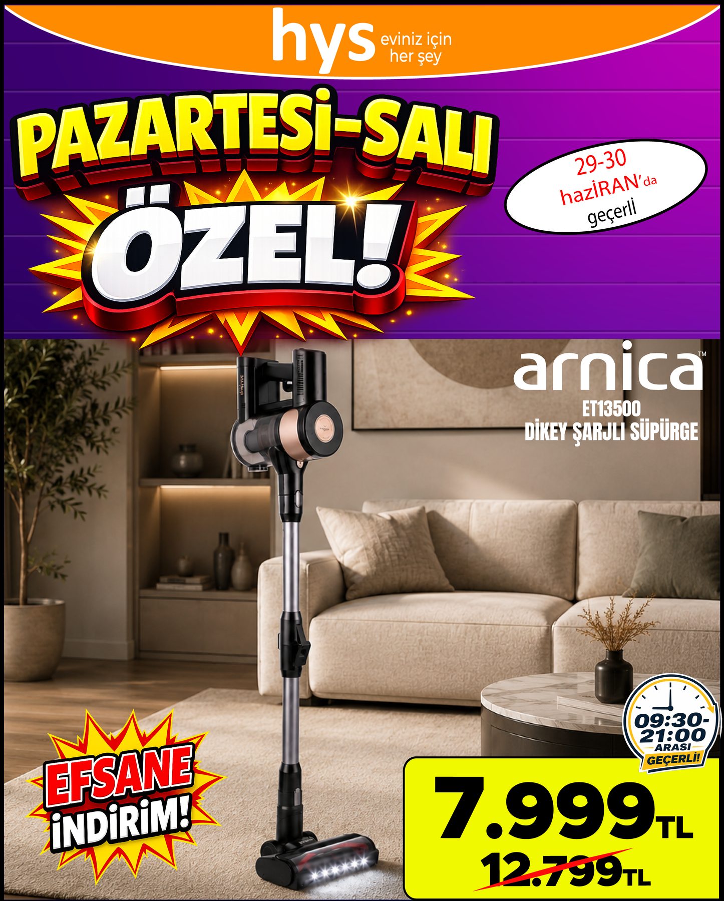 Arnica Dikey Şarjlı Süpürge Ürün ana görseli