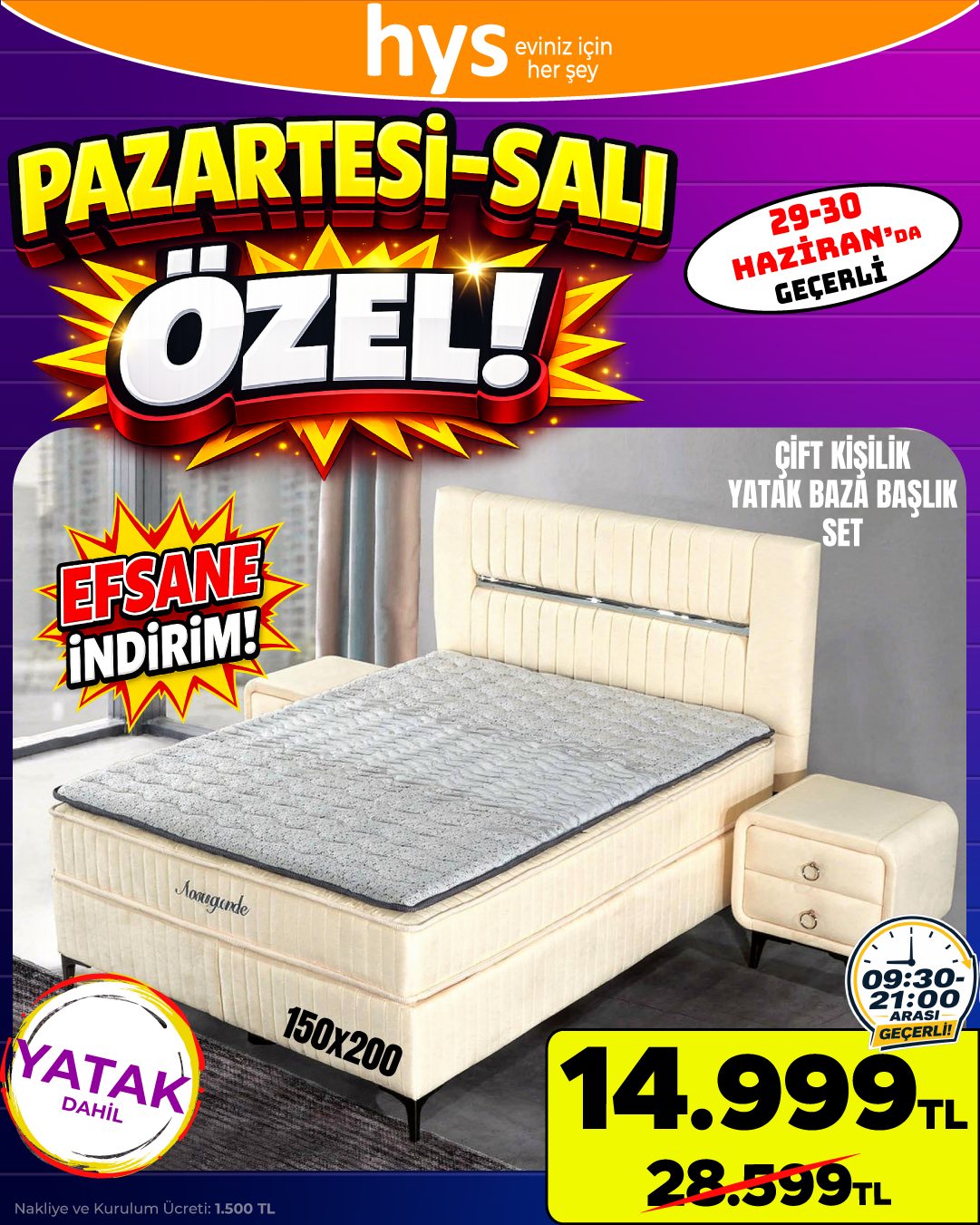 Çift Kişilik Yatak Baza Başlık Seti Ürün ana görseli