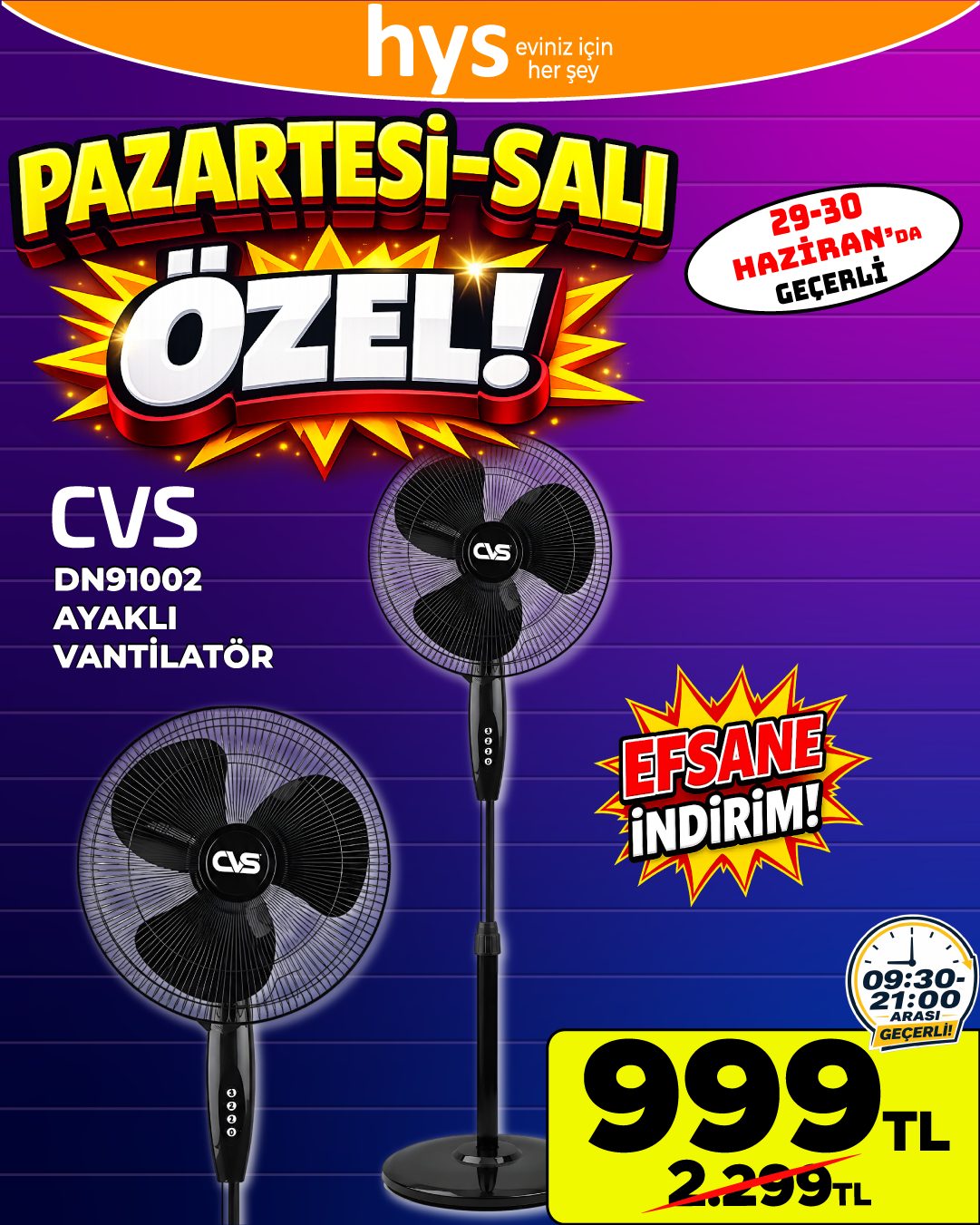 CVS Ayaklı Vantilatör Ürün ana görseli