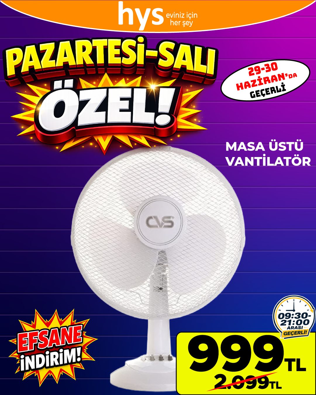 CVS Masaüstü Vantilatör Ürün ana görseli