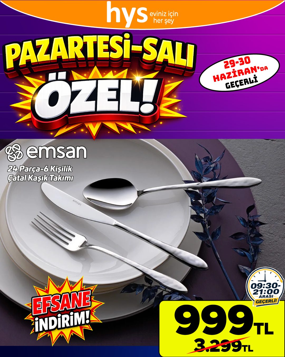 Emsan 24 Parça Çatal Kaşık Takımı