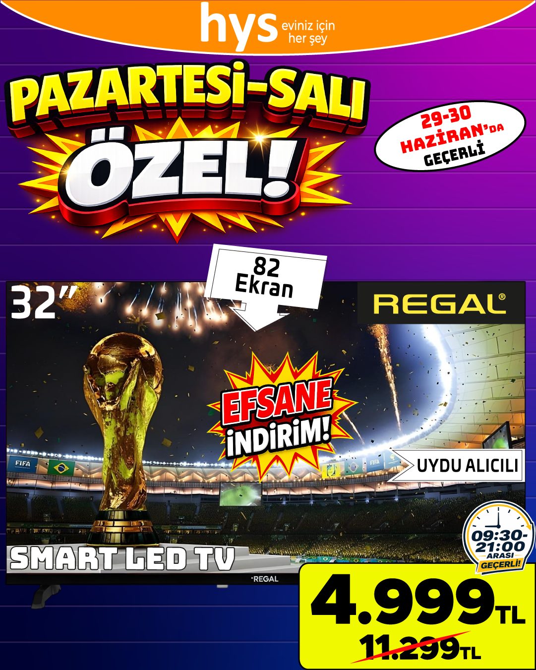 Regal 32 İnç Smart LED TV Ürün ana görseli