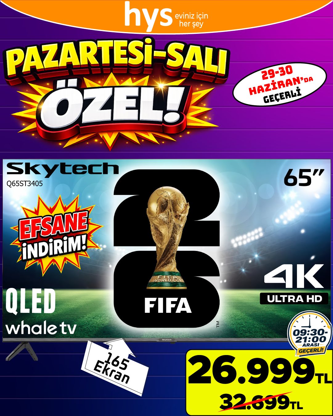 Skytech 65 İnç QLED 4K TV